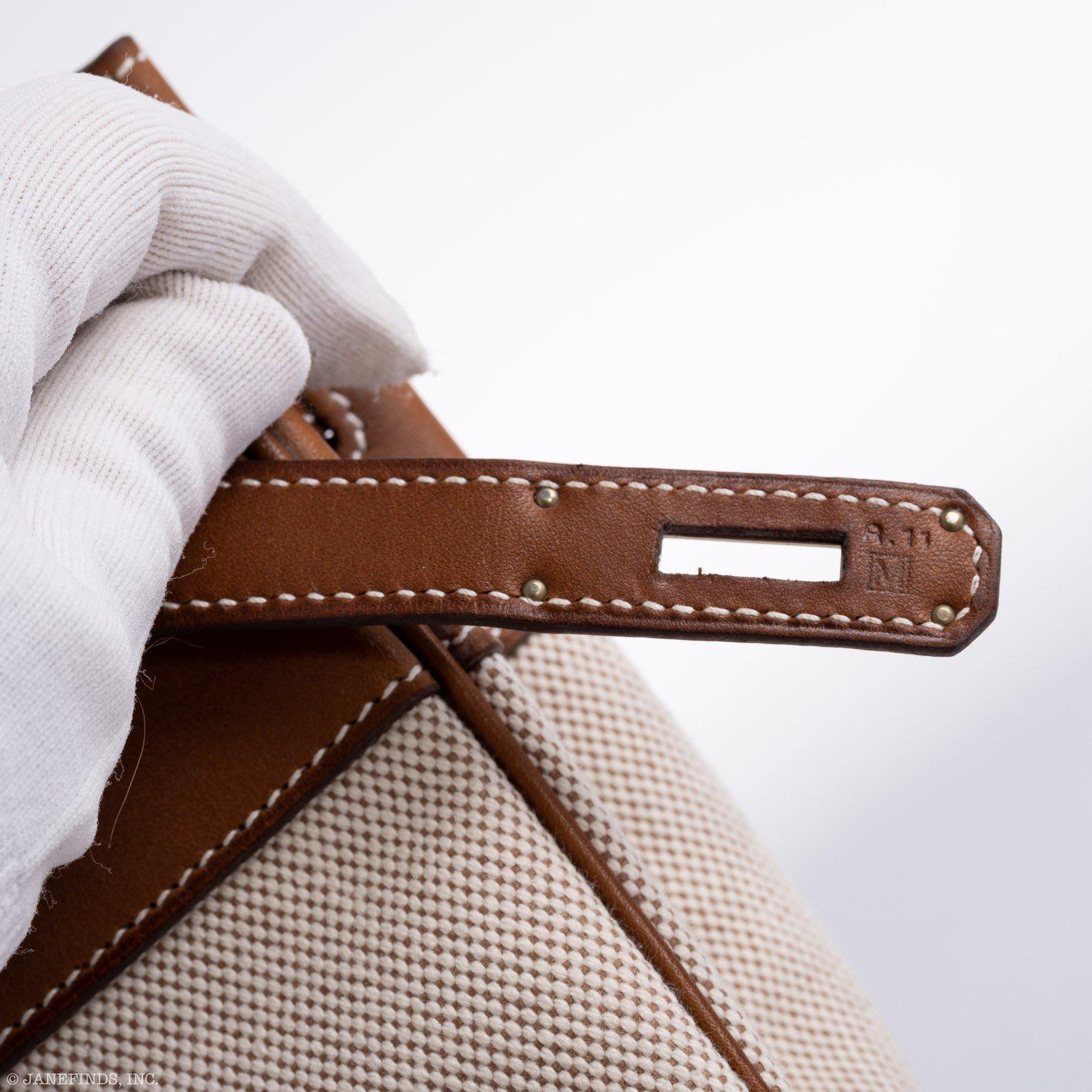 Hermès Birkin 35 Toile & Barenia with Palladium Hardware - 2009, M Square