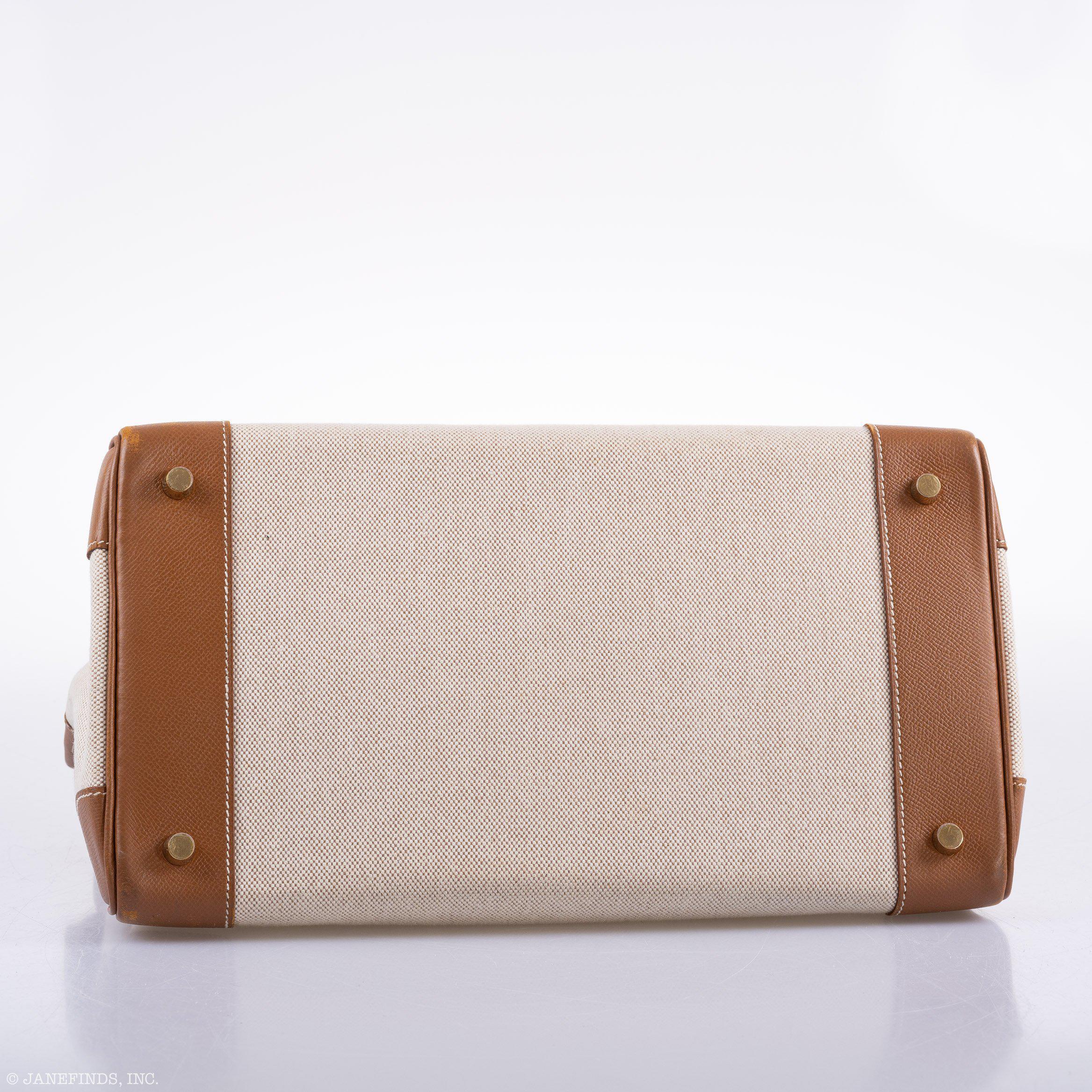 Hermès Birkin 35 Toile & Gold Epsom Gold Hardware