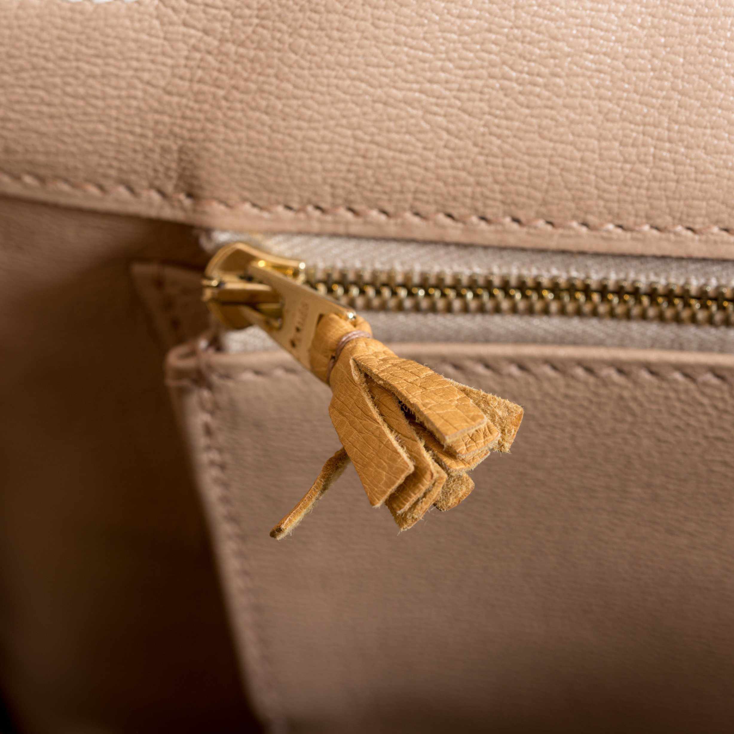 Hermès Birkin 35 Tri-Exotic Beige Alligator Ostrich Lizard Permabrass Hardware