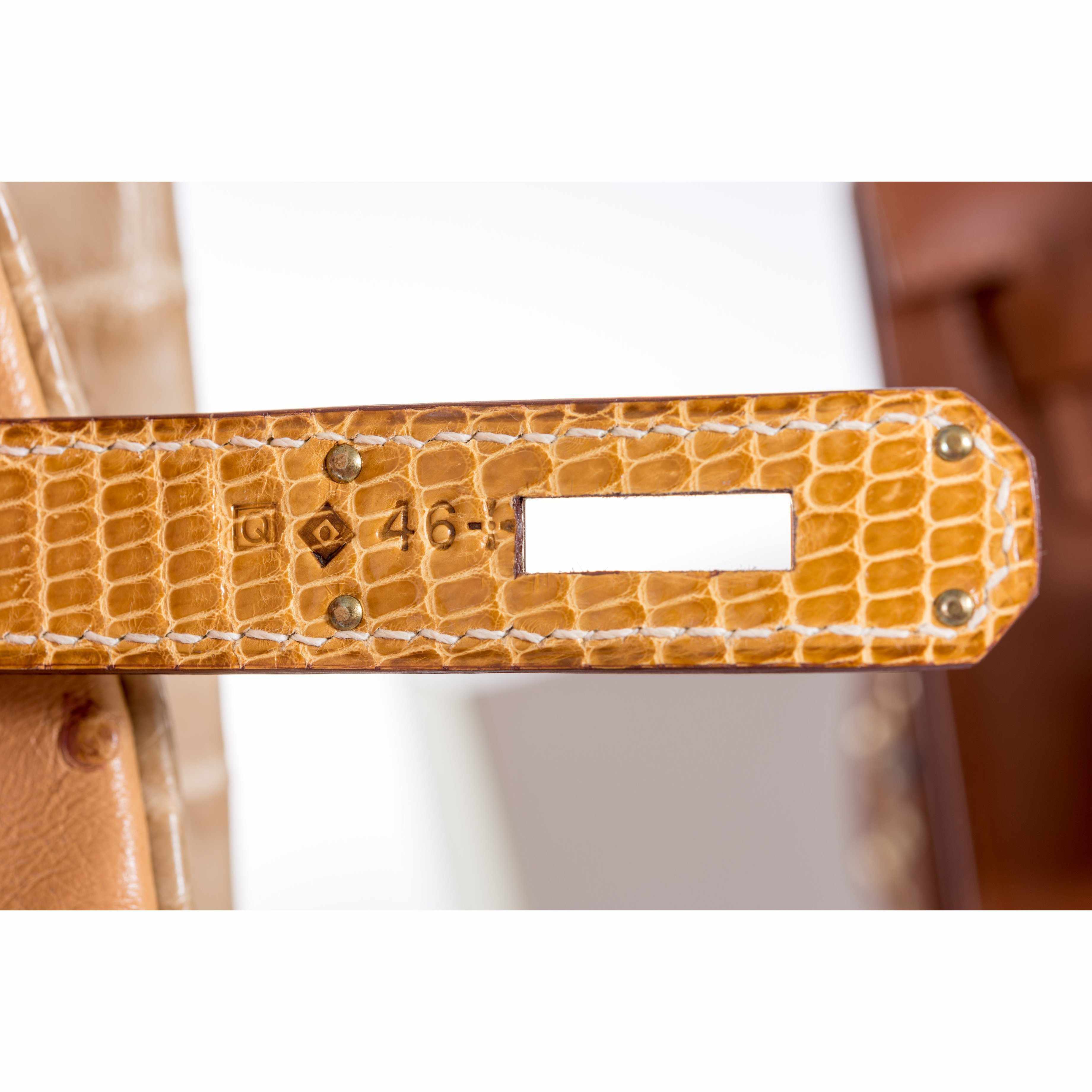 Hermès Birkin 35 Tri-Exotic Beige Alligator Ostrich Lizard Permabrass Hardware