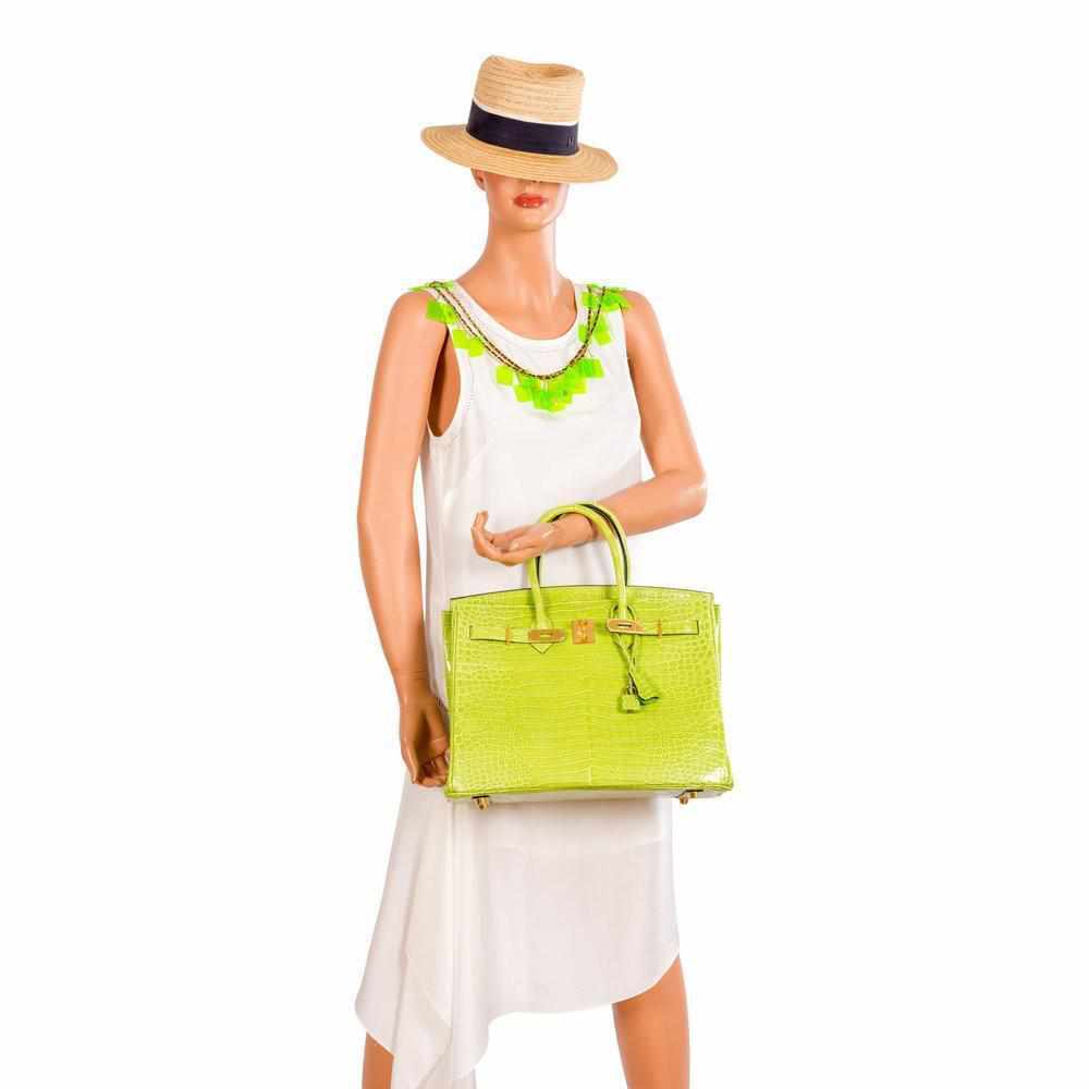 Hermès Birkin 35 Vert Anis Green Crocodile Gold Hardware