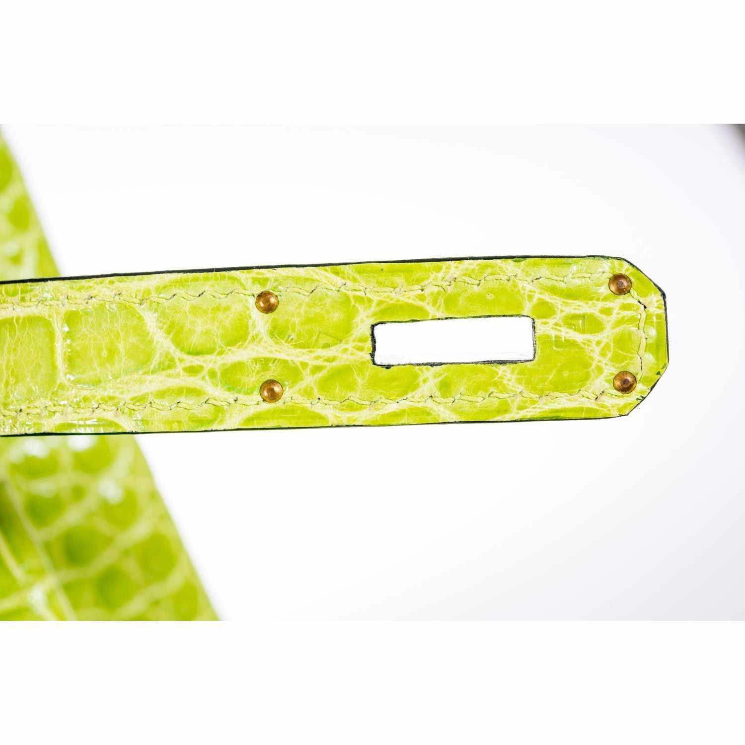 Hermès Birkin 35 Vert Anis Green Crocodile Gold Hardware