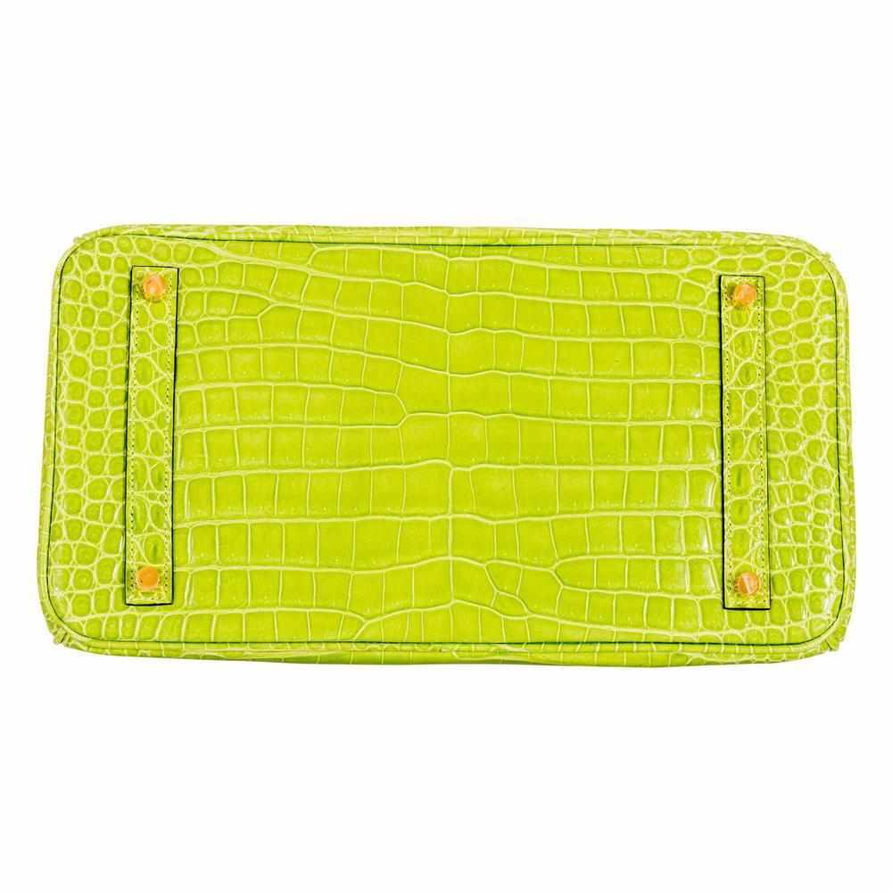 Hermès Birkin 35 Vert Anis Green Crocodile Gold Hardware