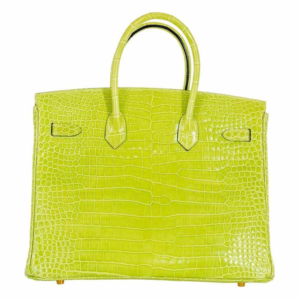 Hermès Birkin 35 Vert Anis Green Crocodile Gold Hardware