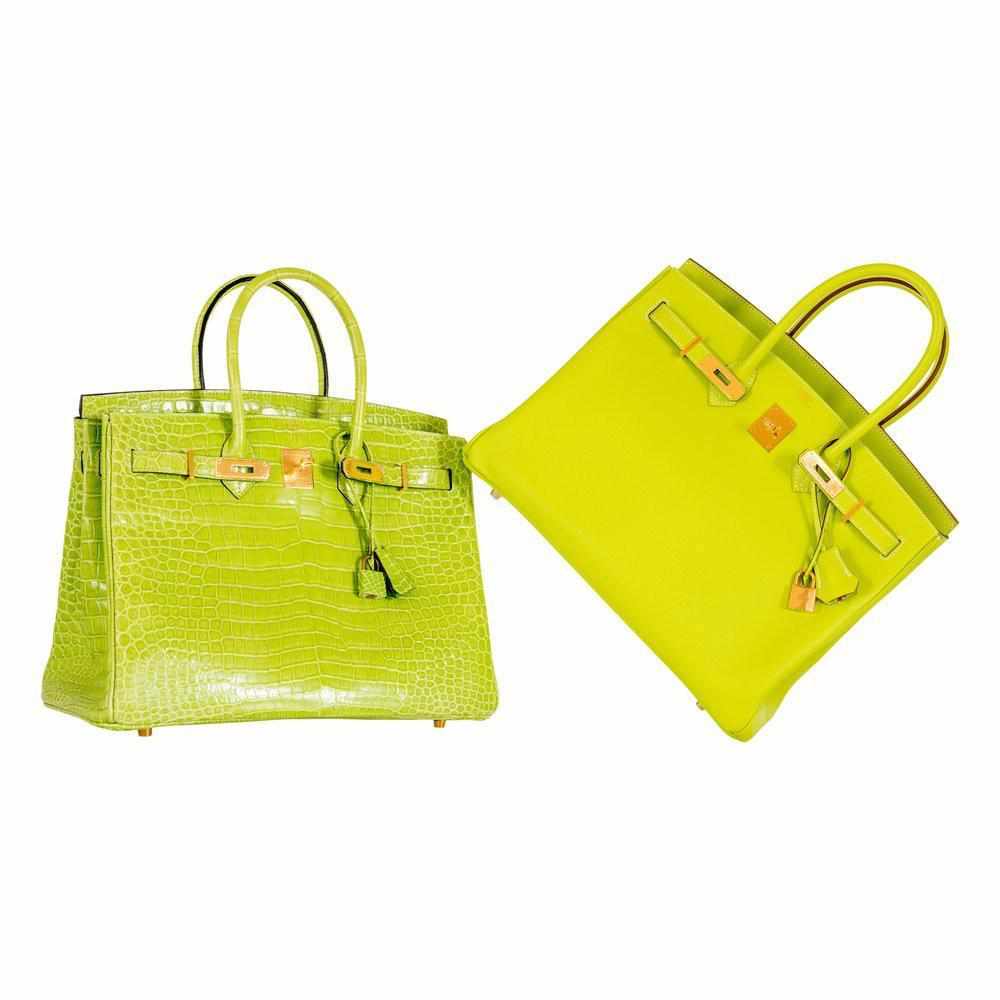 Hermès Birkin 35 Vert Anis Green Crocodile Gold Hardware