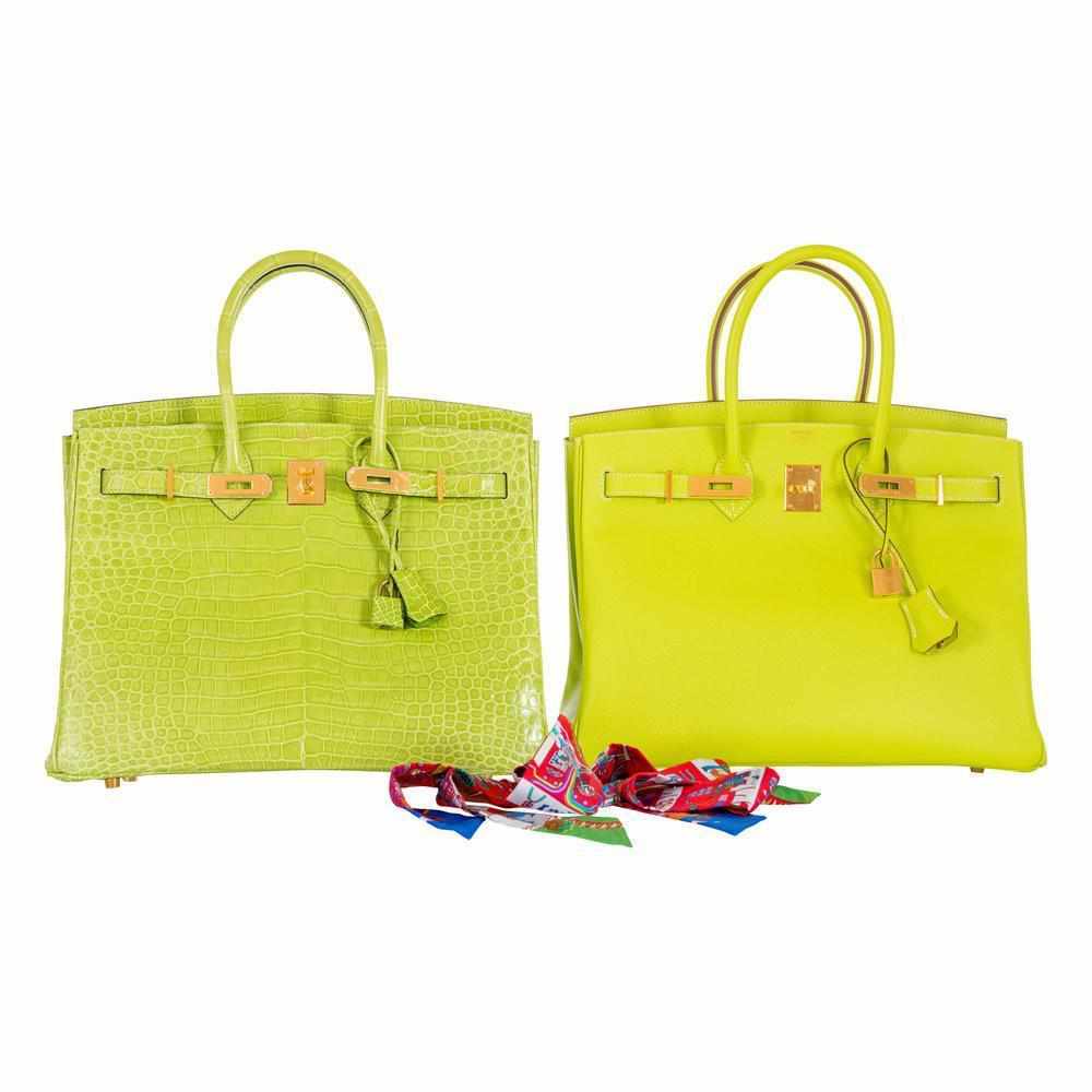 Hermès Birkin 35 Vert Anis Green Crocodile Gold Hardware
