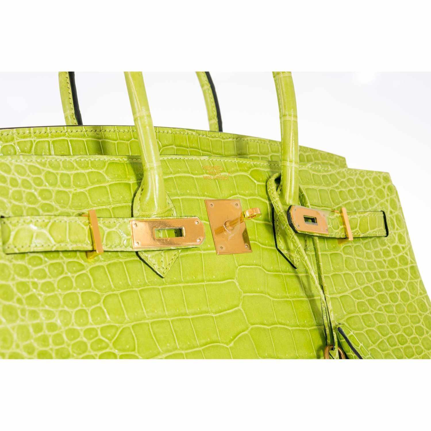 Hermès Birkin 35 Vert Anis Green Crocodile Gold Hardware
