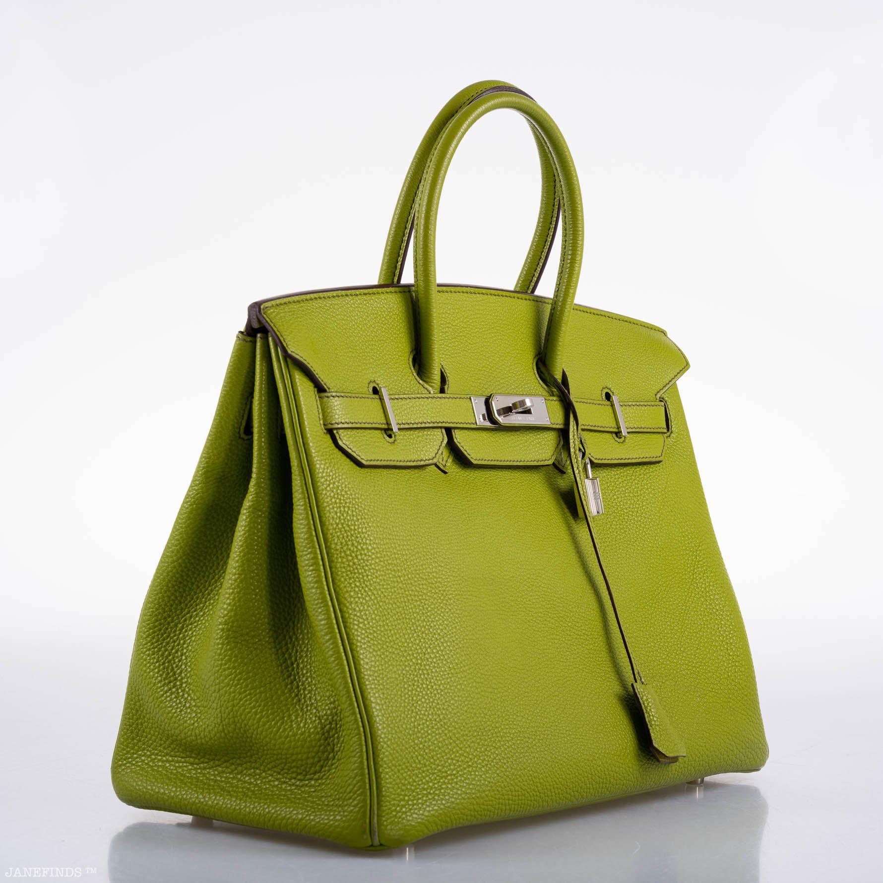 Hermès Birkin 35 Vert Anis Togo with Palladium Hardware - 2006, J Square