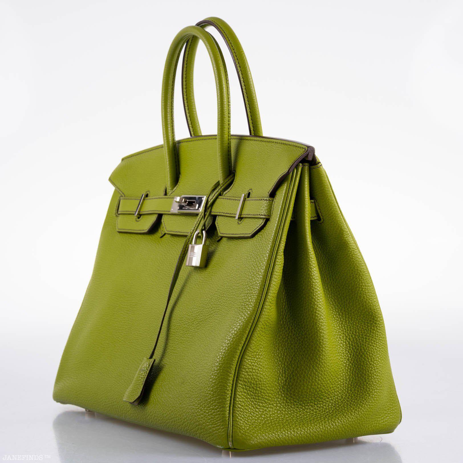 Hermès Birkin 35 Vert Anis Togo with Palladium Hardware - 2006, J Square