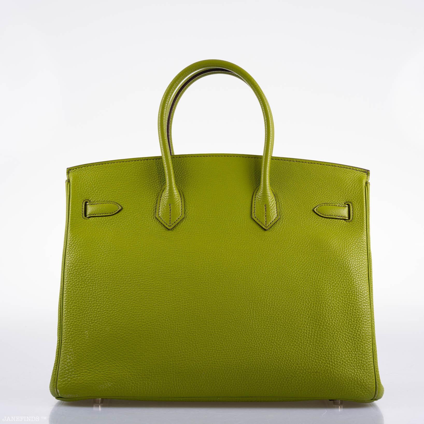 Hermès Birkin 35 Vert Anis Togo with Palladium Hardware - 2006, J Square