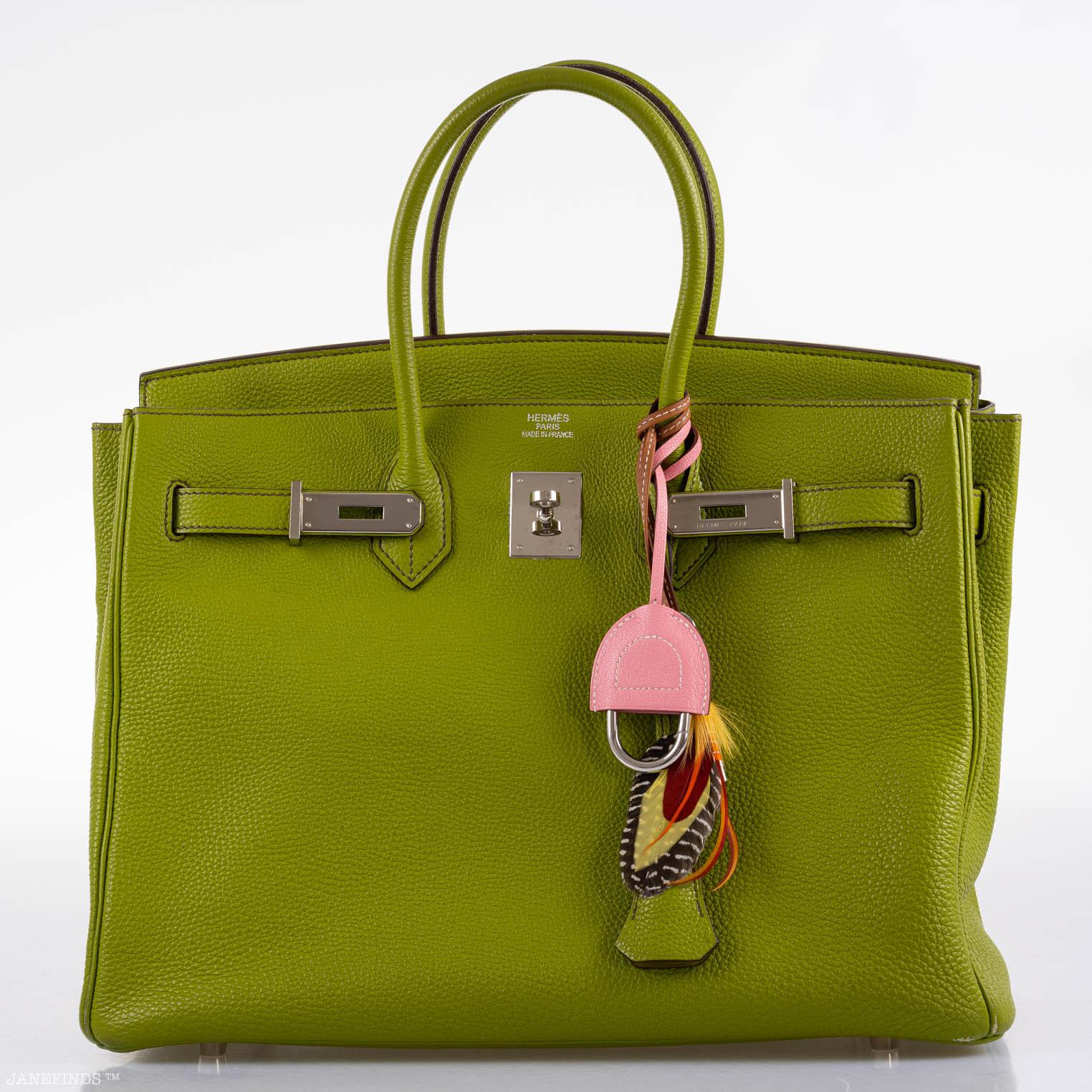 Hermès Birkin 35 Vert Anis Togo with Palladium Hardware - 2006, J Square