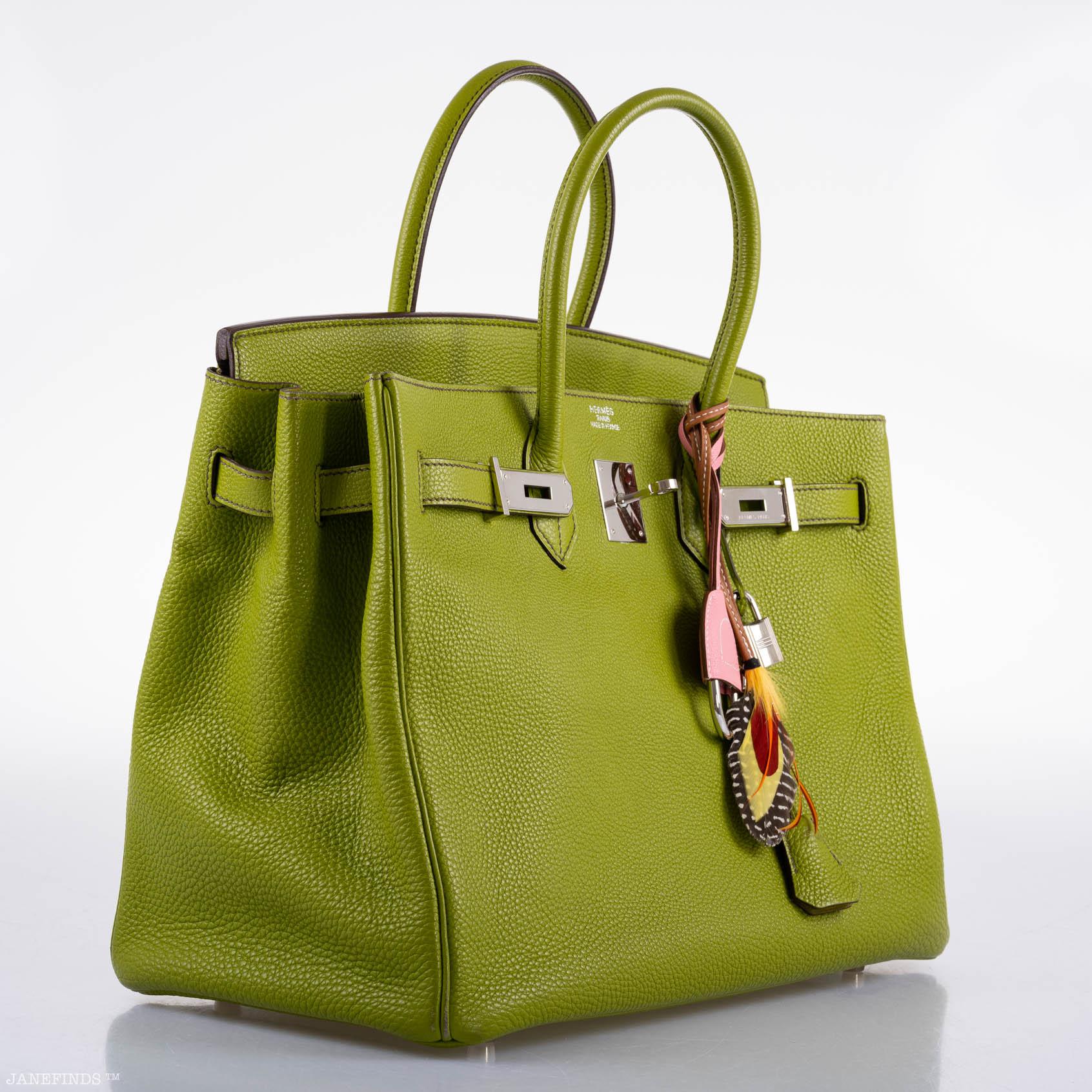 Hermès Birkin 35 Vert Anis Togo with Palladium Hardware - 2006, J Square