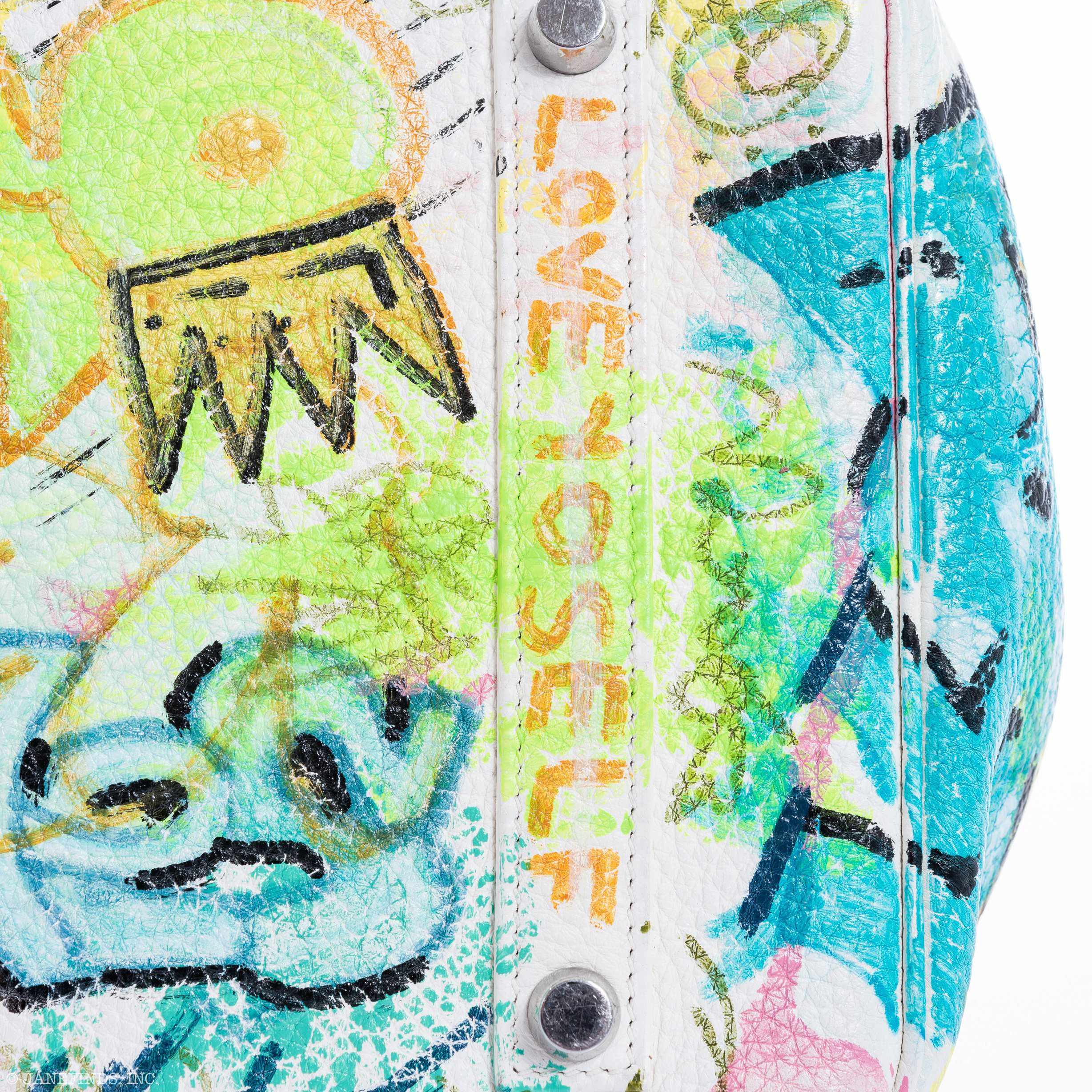 Hermès Birkin 35 White Clemence "Graffiti" * JaneFinds Custom Shop