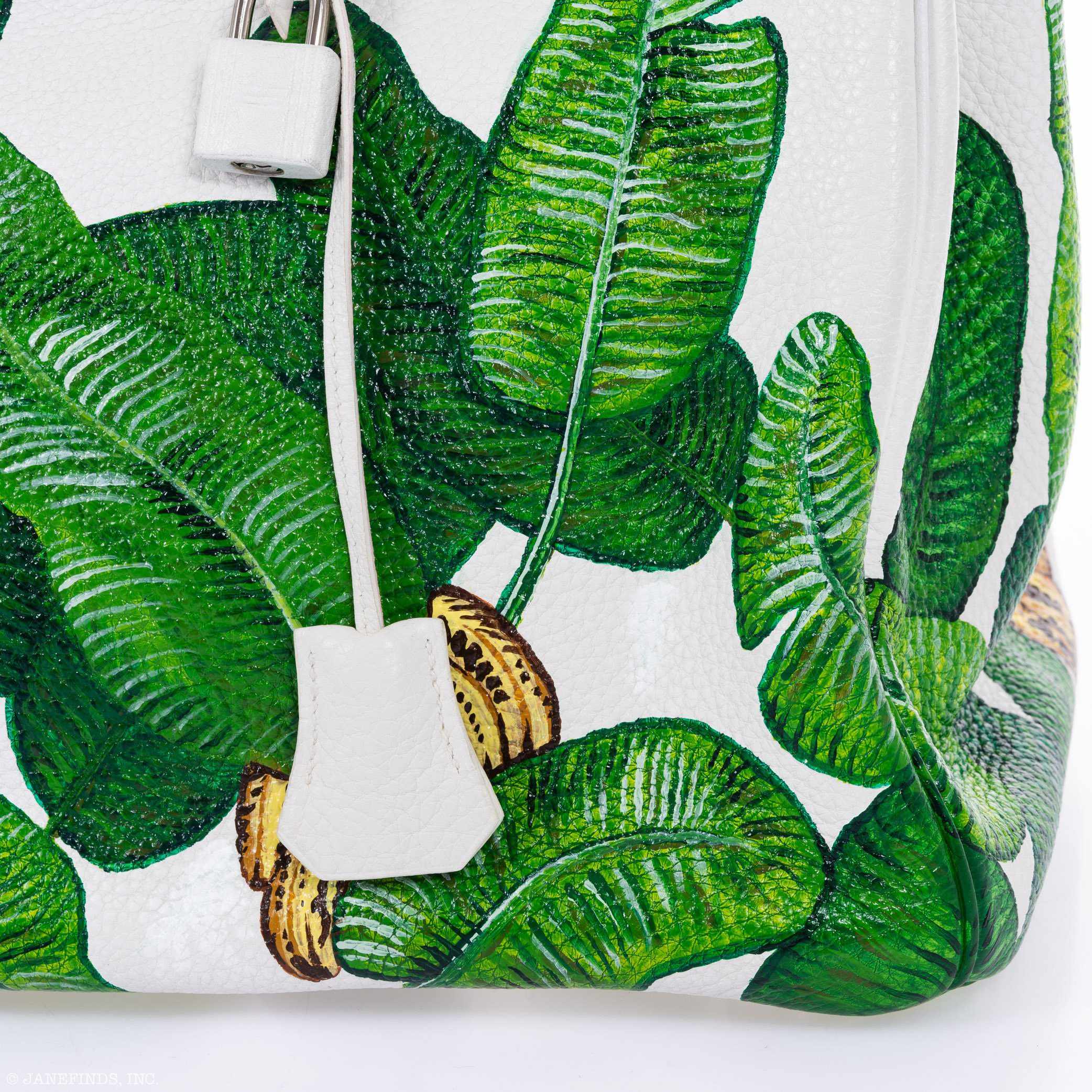 Hermès Birkin 35 White Clemence Palm Print Palladium Hardware * JaneFinds Custom Shop