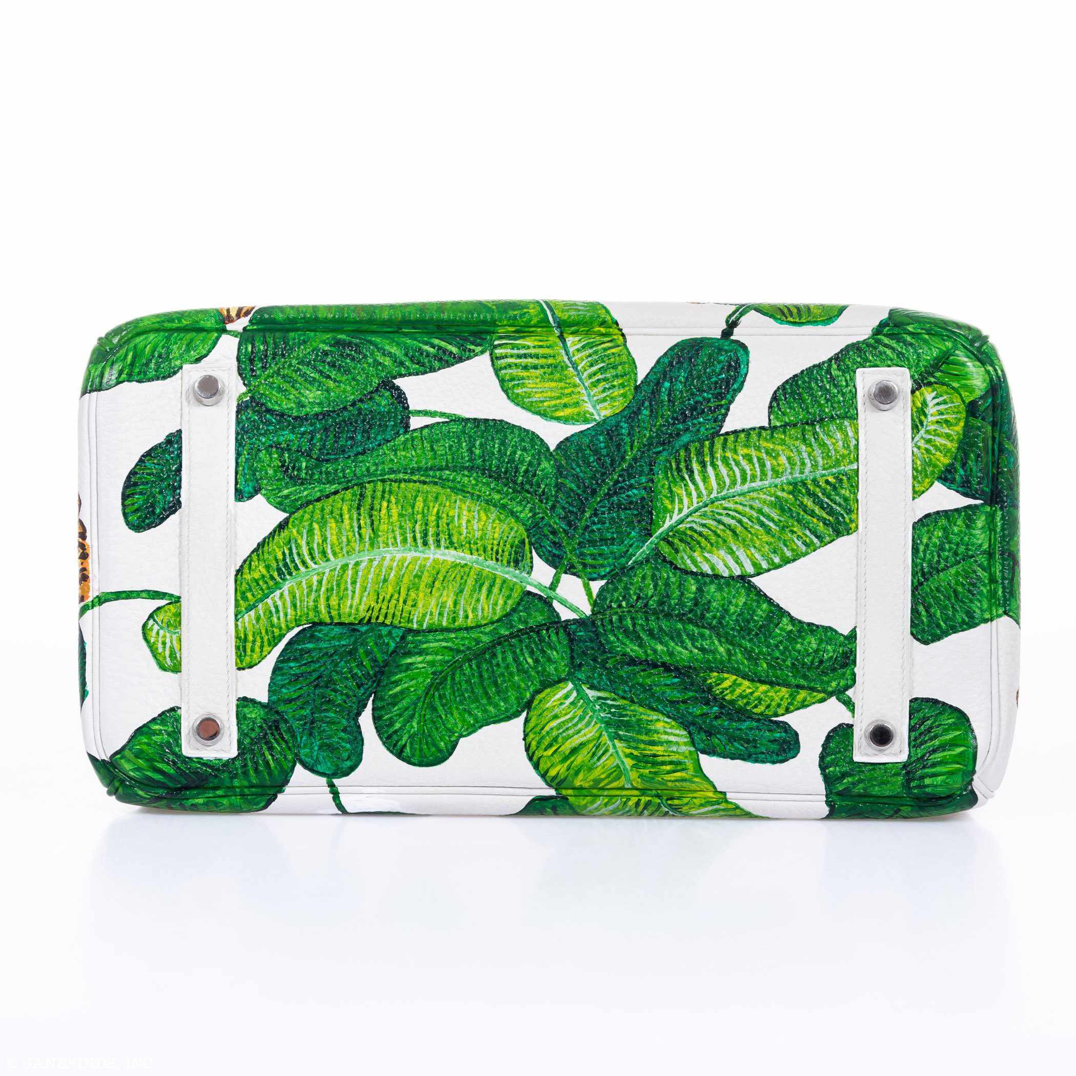 Hermès Birkin 35 White Clemence Palm Print Palladium Hardware * JaneFinds Custom Shop