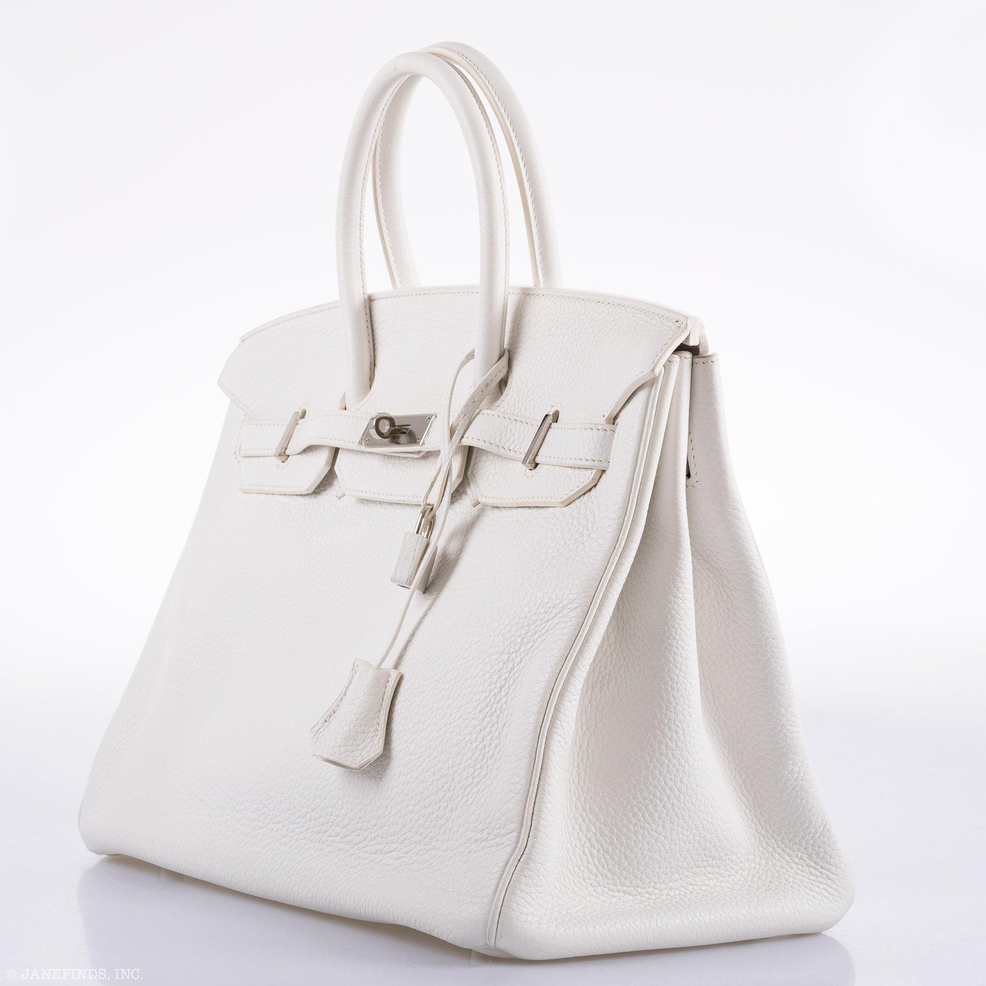 Hermès Birkin 35 White Clemence leather Palladium Hardware - N Square