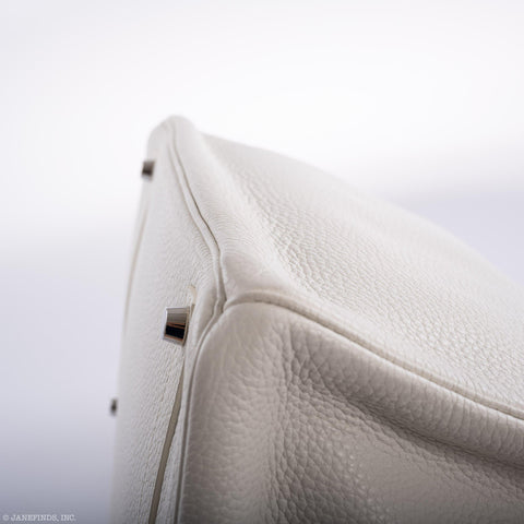 Hermès Birkin 35 White Clemence leather Palladium Hardware - N Square
