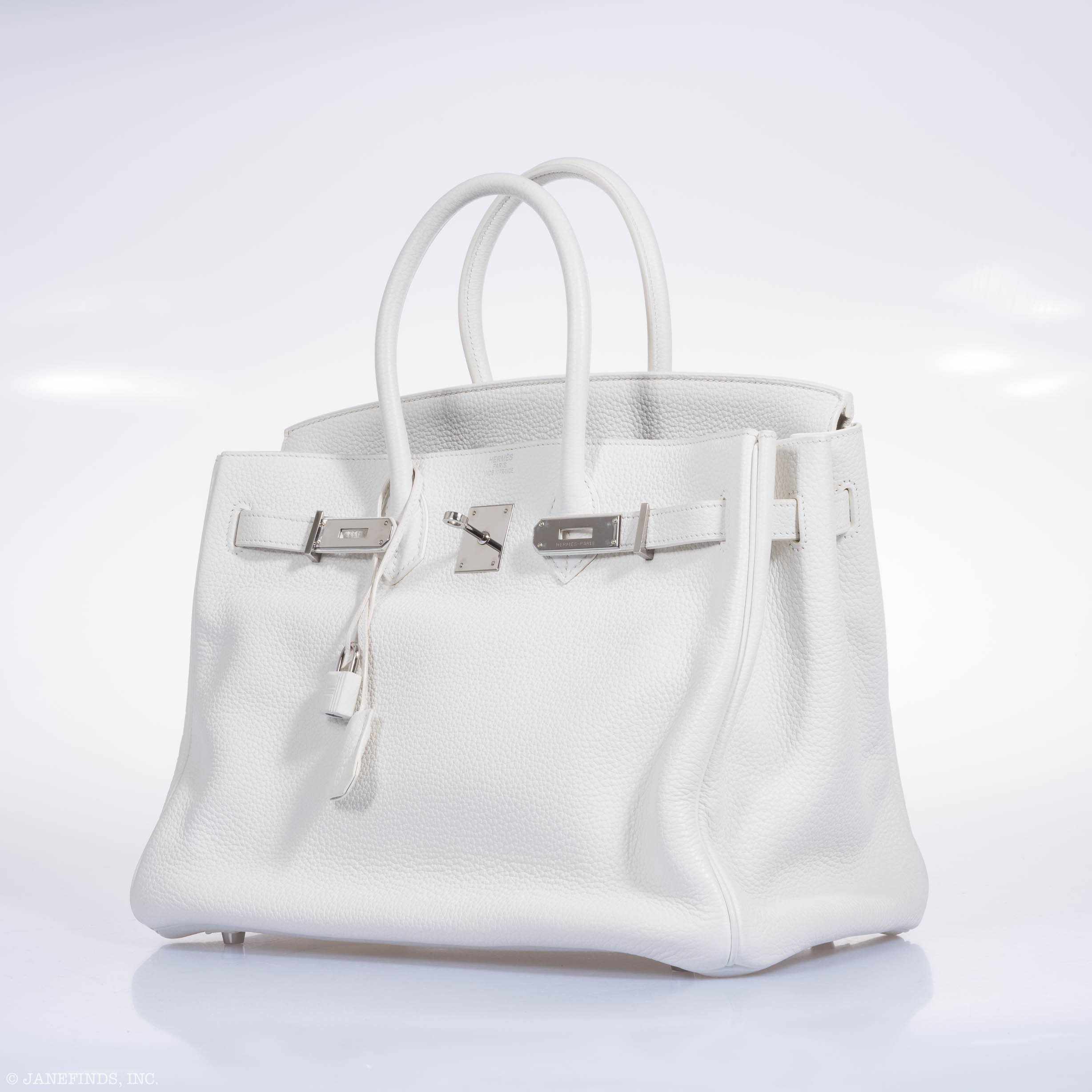 Hermès Birkin 35 White Taurillon Clemence Palladium Hardware