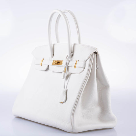 Hermès Birkin 35 White White Clemence Gold Hardware - 2016, X