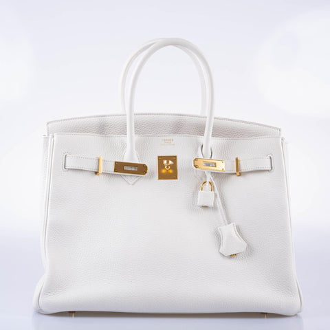 Hermès Birkin 35 White White Clemence Gold Hardware - 2016, X