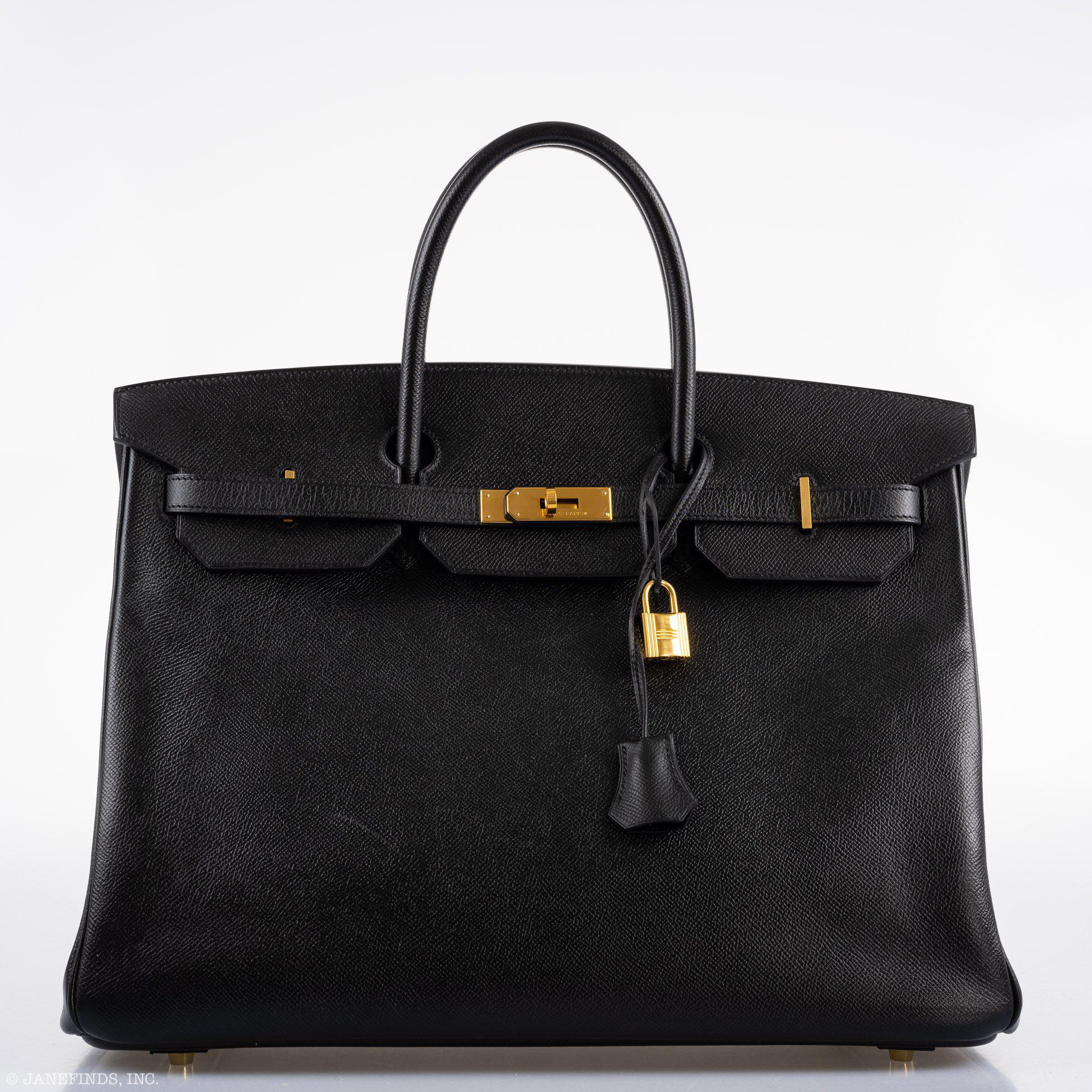 Hermès Birkin 40 Black Epsom Leather Gold Hardware - 2011, Square O