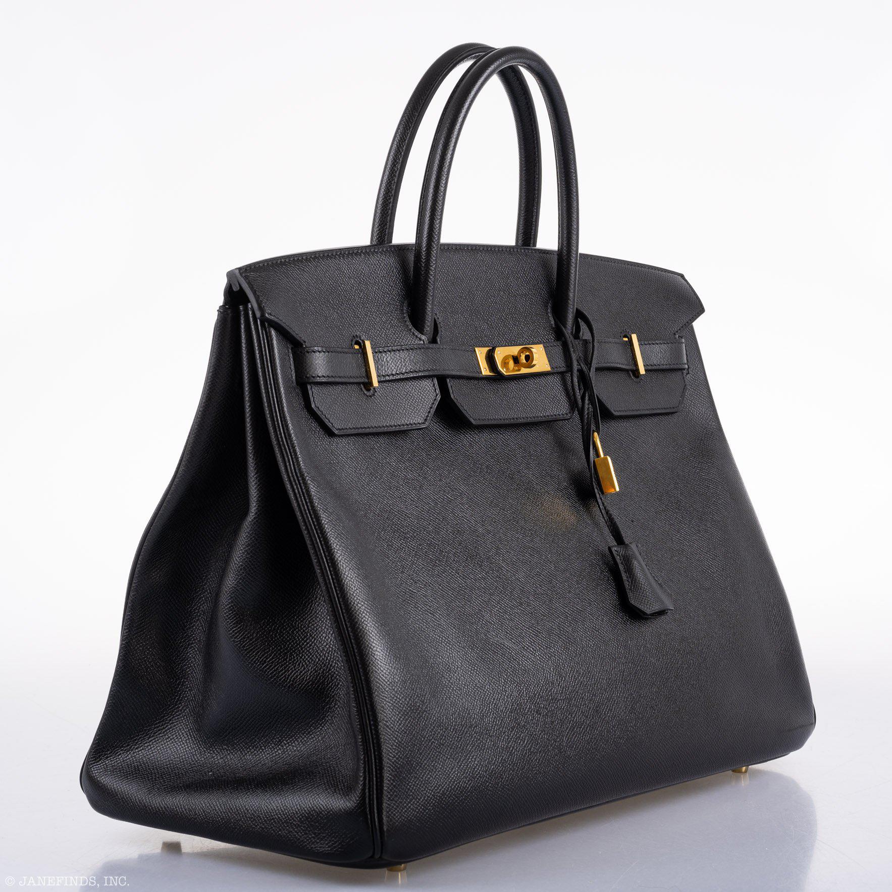 Hermès Birkin 40 Black Epsom Leather Gold Hardware - 2011, Square O