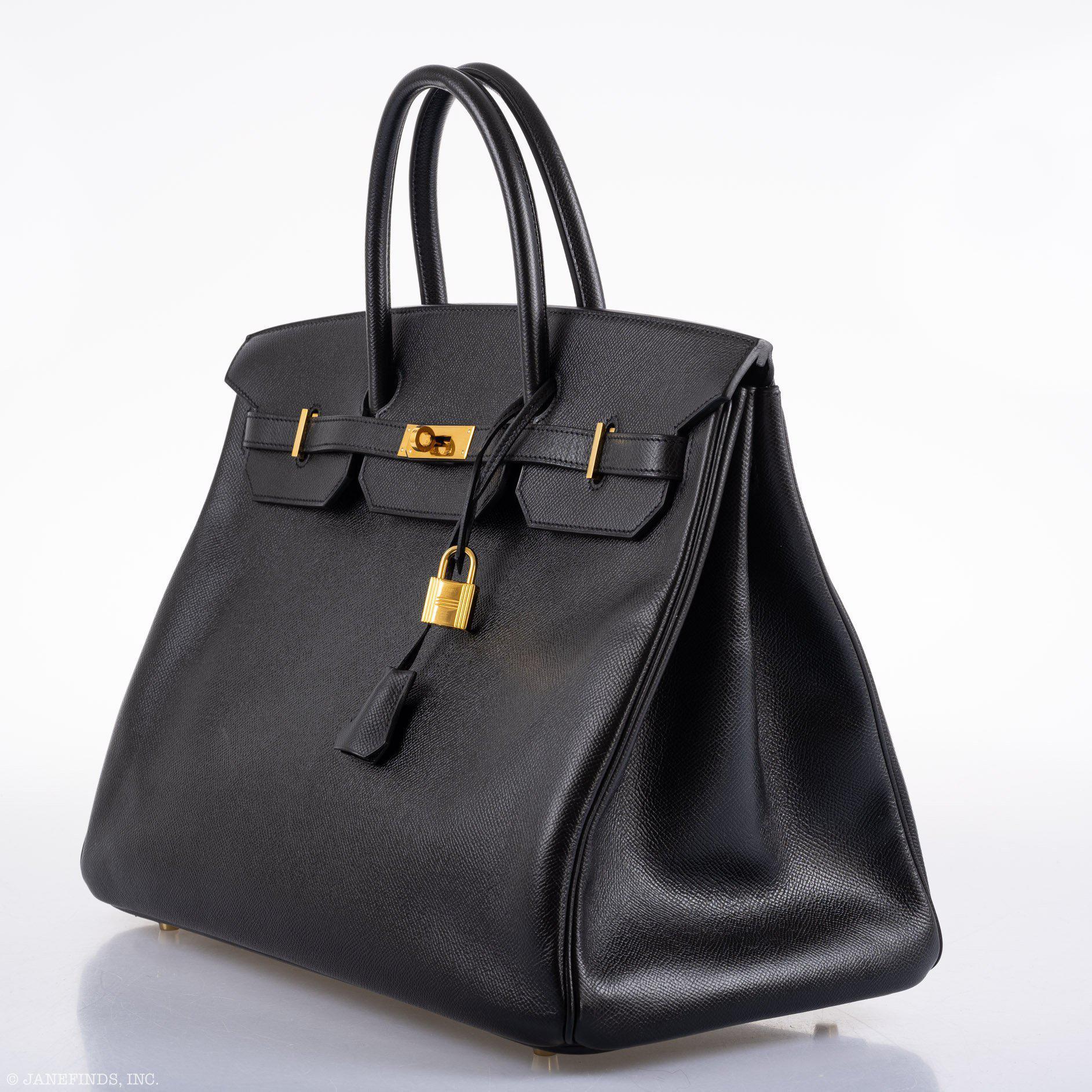 Hermès Birkin 40 Black Epsom Leather Gold Hardware - 2011, Square O