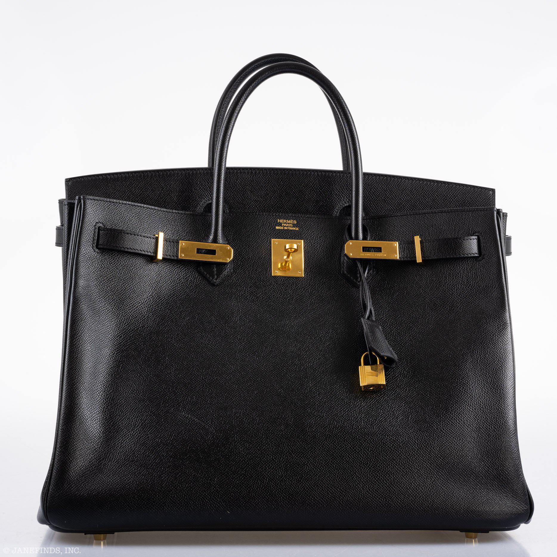 Hermès Birkin 40 Black Epsom Leather Gold Hardware - 2011, Square O