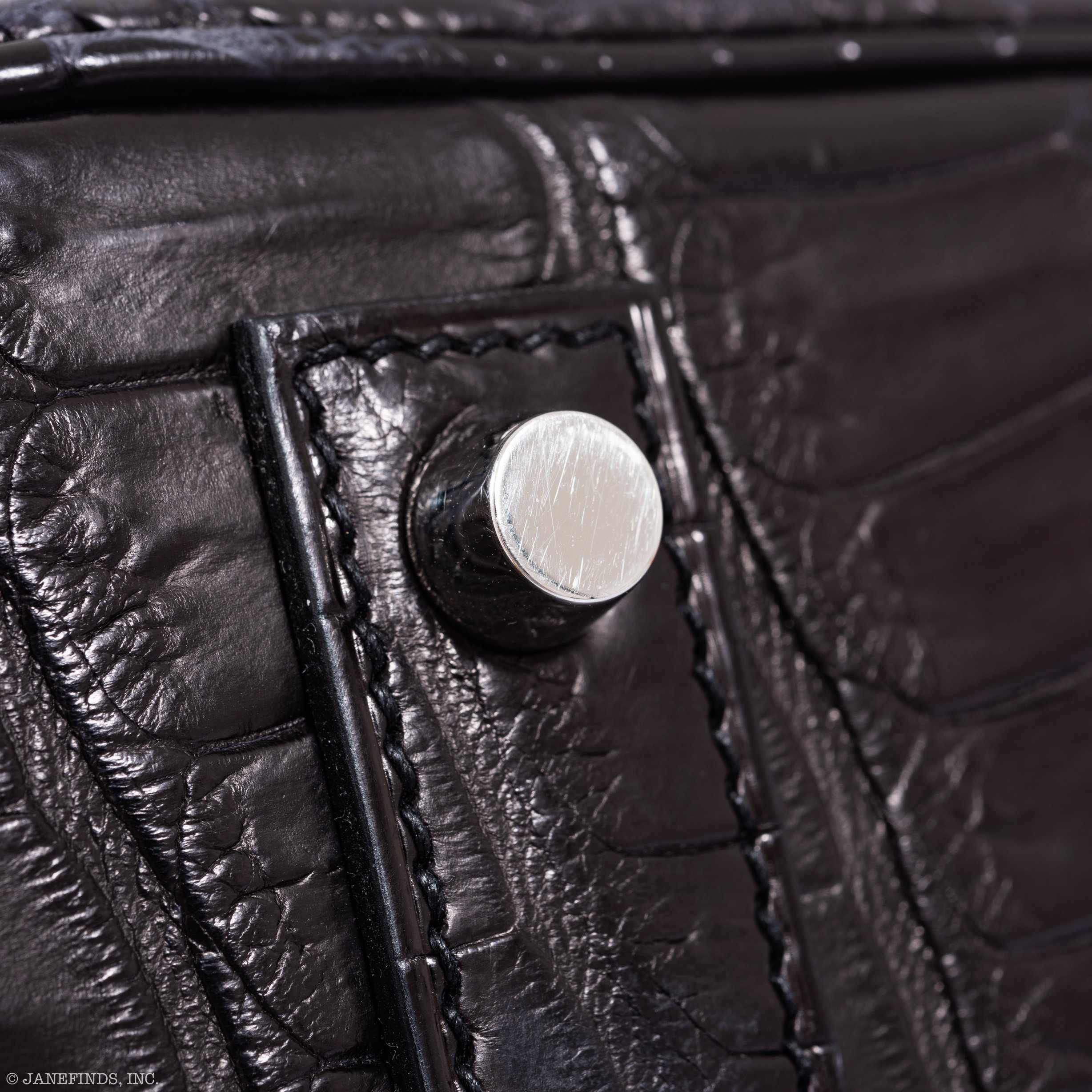 Hermès Birkin 40 Black Matte Crocodile Porosus Palladium Hardware