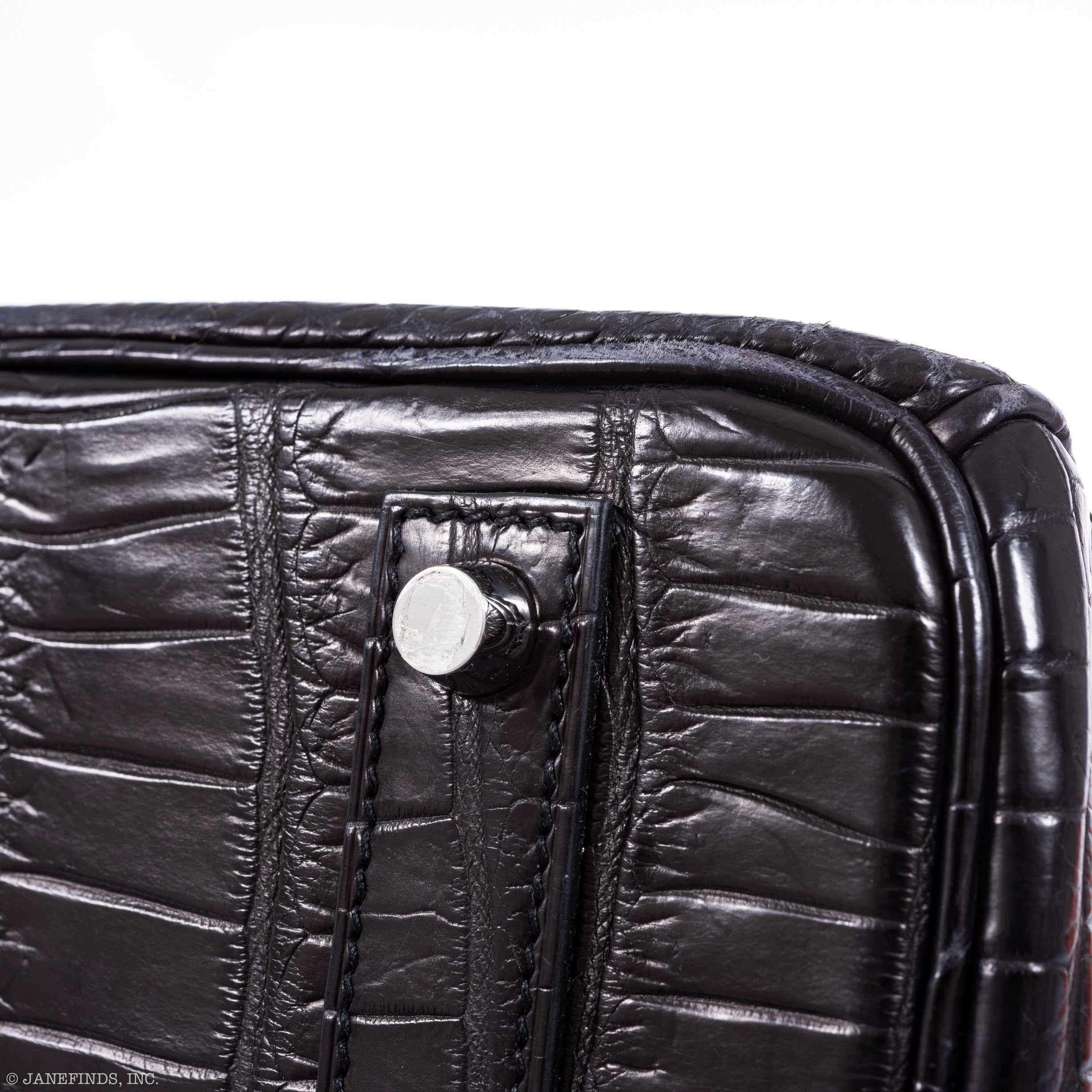 Hermès Birkin 40 Black Matte Crocodile Porosus Palladium Hardware