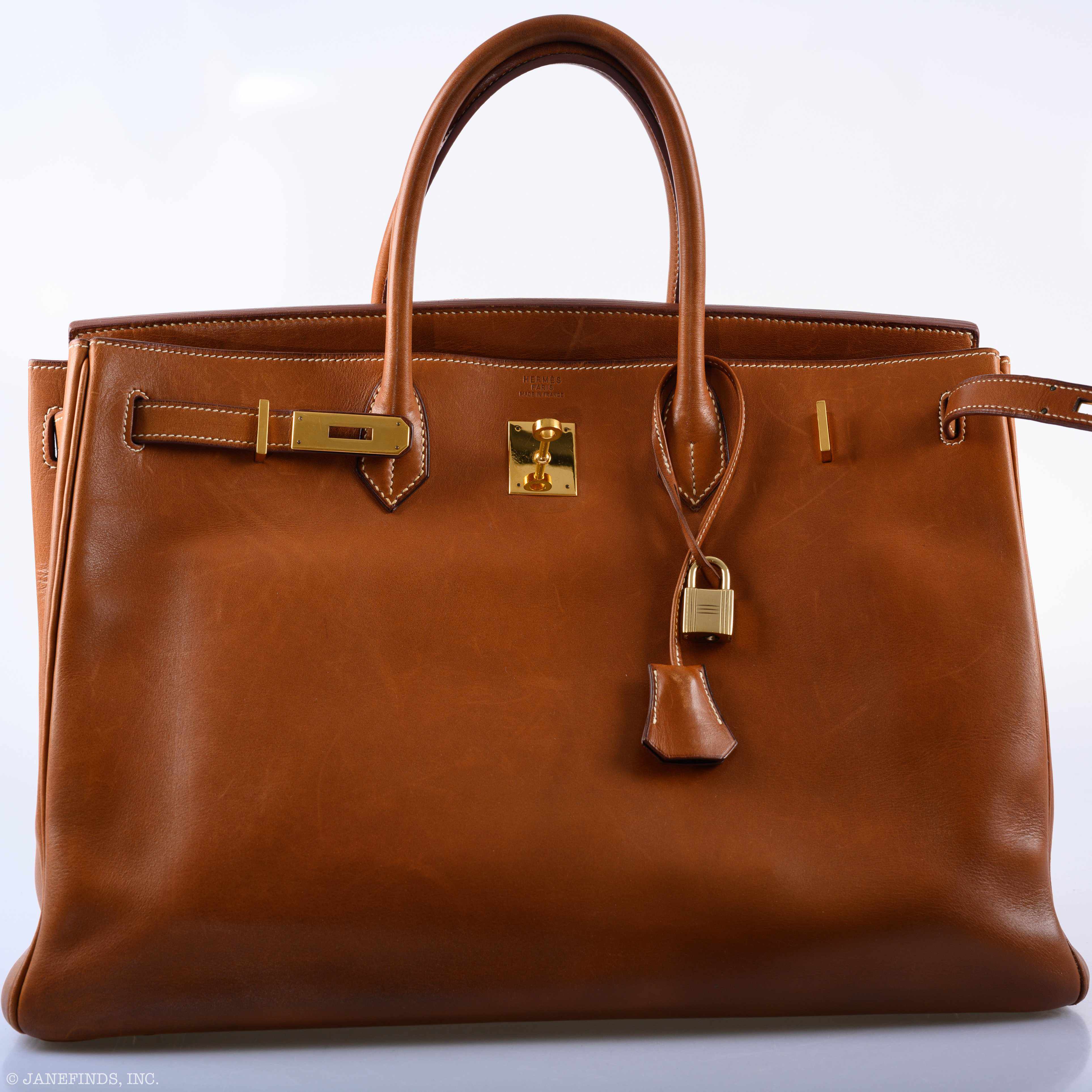 Hermès Birkin 40 Fauve Barenia Leather Gold Hardware - 1994, X Circle