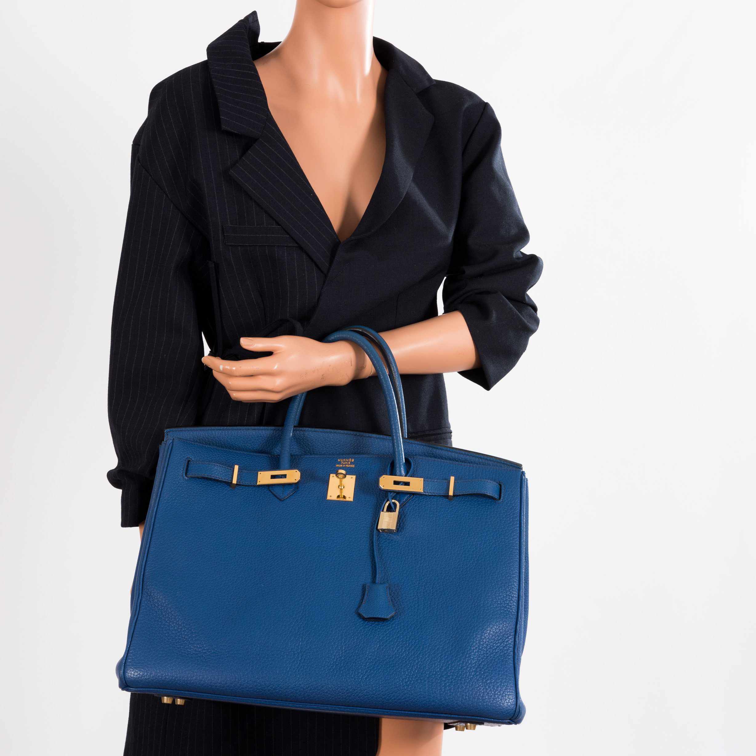 Hermès Birkin 40 French Blue Fjord Gold Hardware