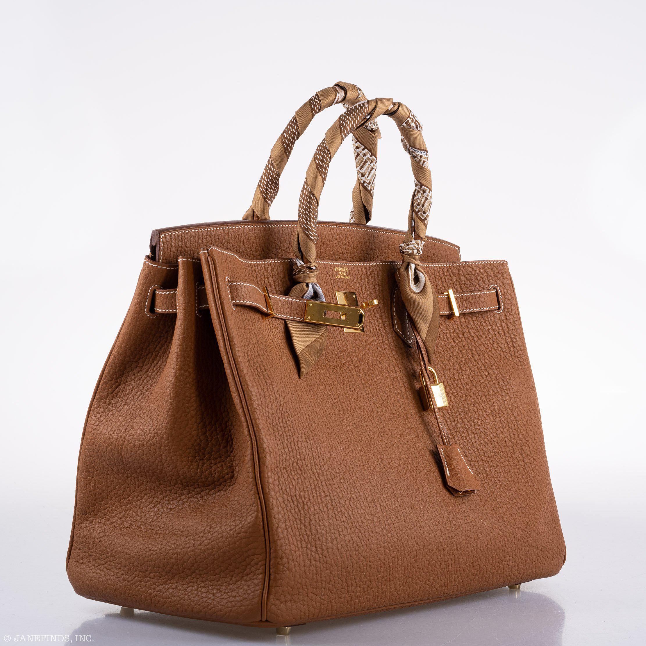 Hermès Birkin 40 Gold Fjord Leather Gold Hardware - Square L