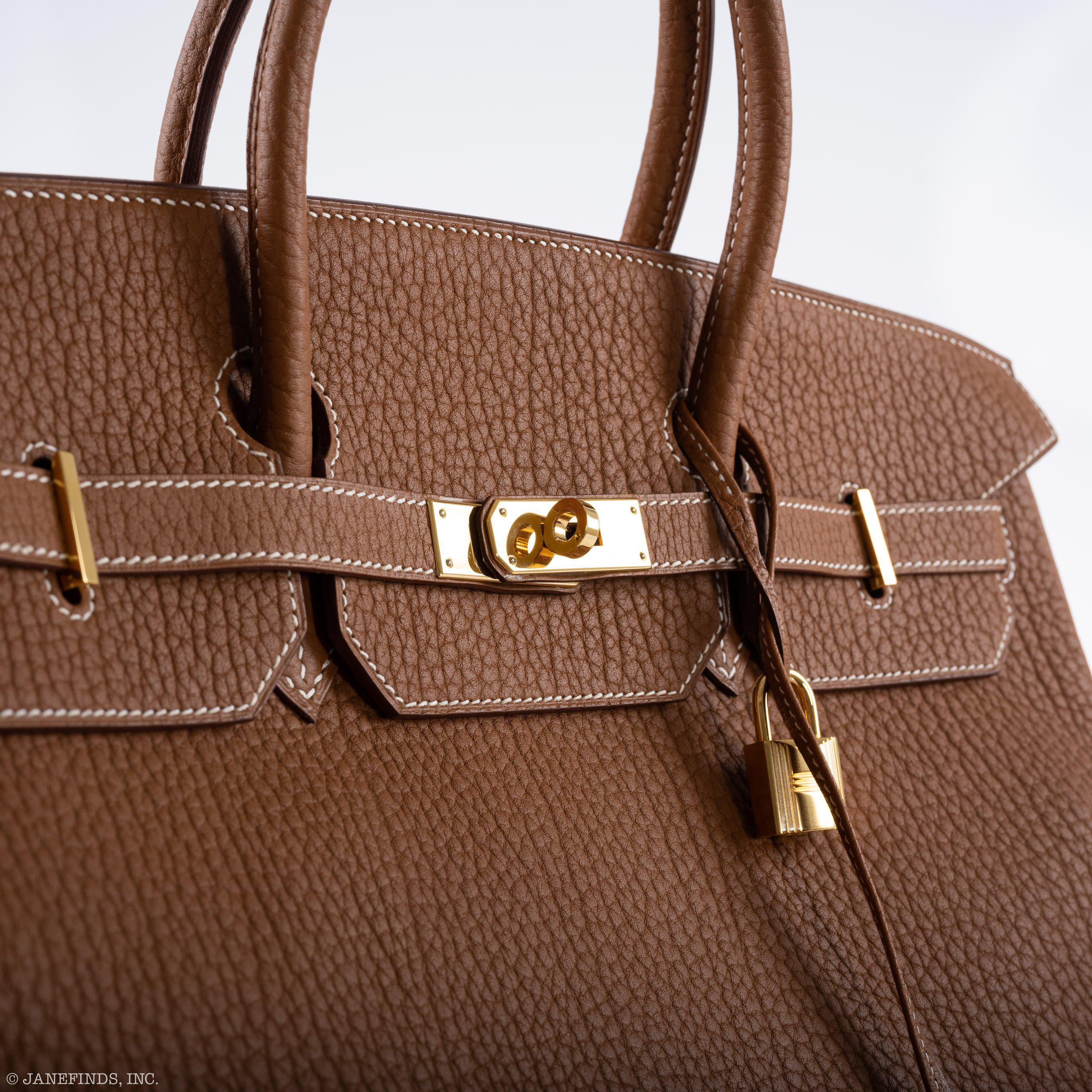 Hermès Birkin 40 Gold Fjord Leather Gold Hardware - Square L