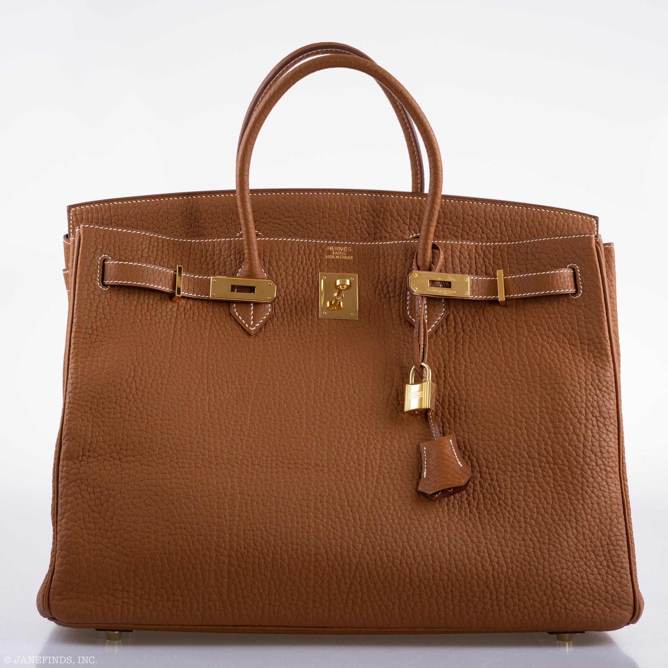 Hermès Birkin 40 Gold Fjord Leather Gold Hardware - Square L