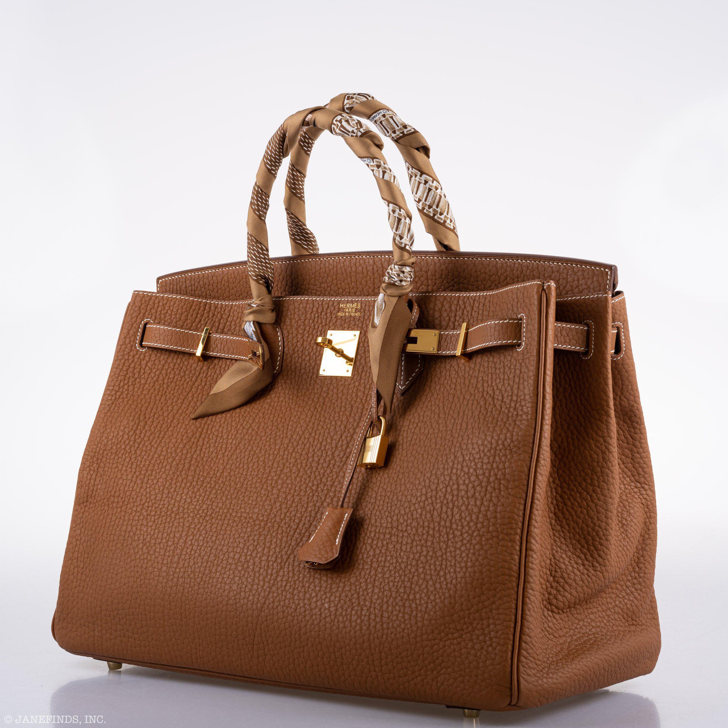 Hermès Birkin 40 Gold Fjord Leather Gold Hardware - Square L