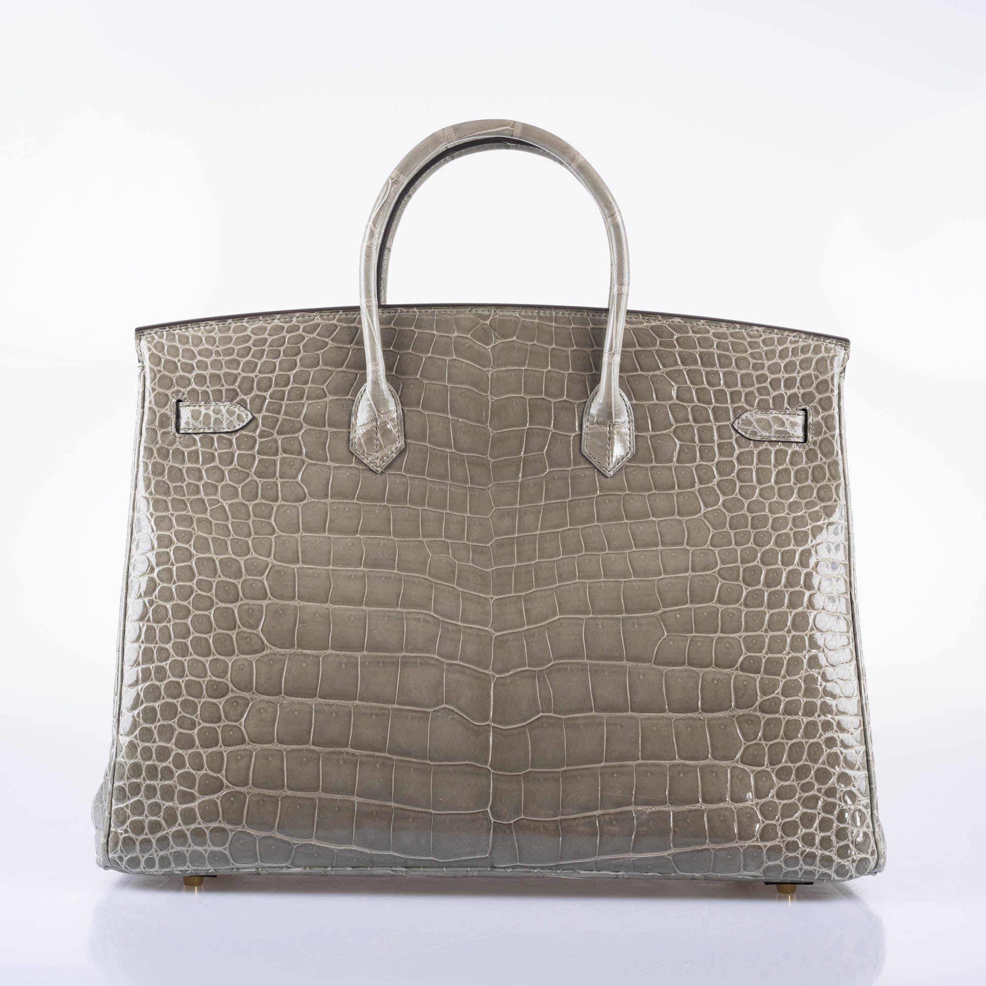 Hermès Birkin 40 Gris Tourterelle Shiny Porosus Crocodile Gold Hardware