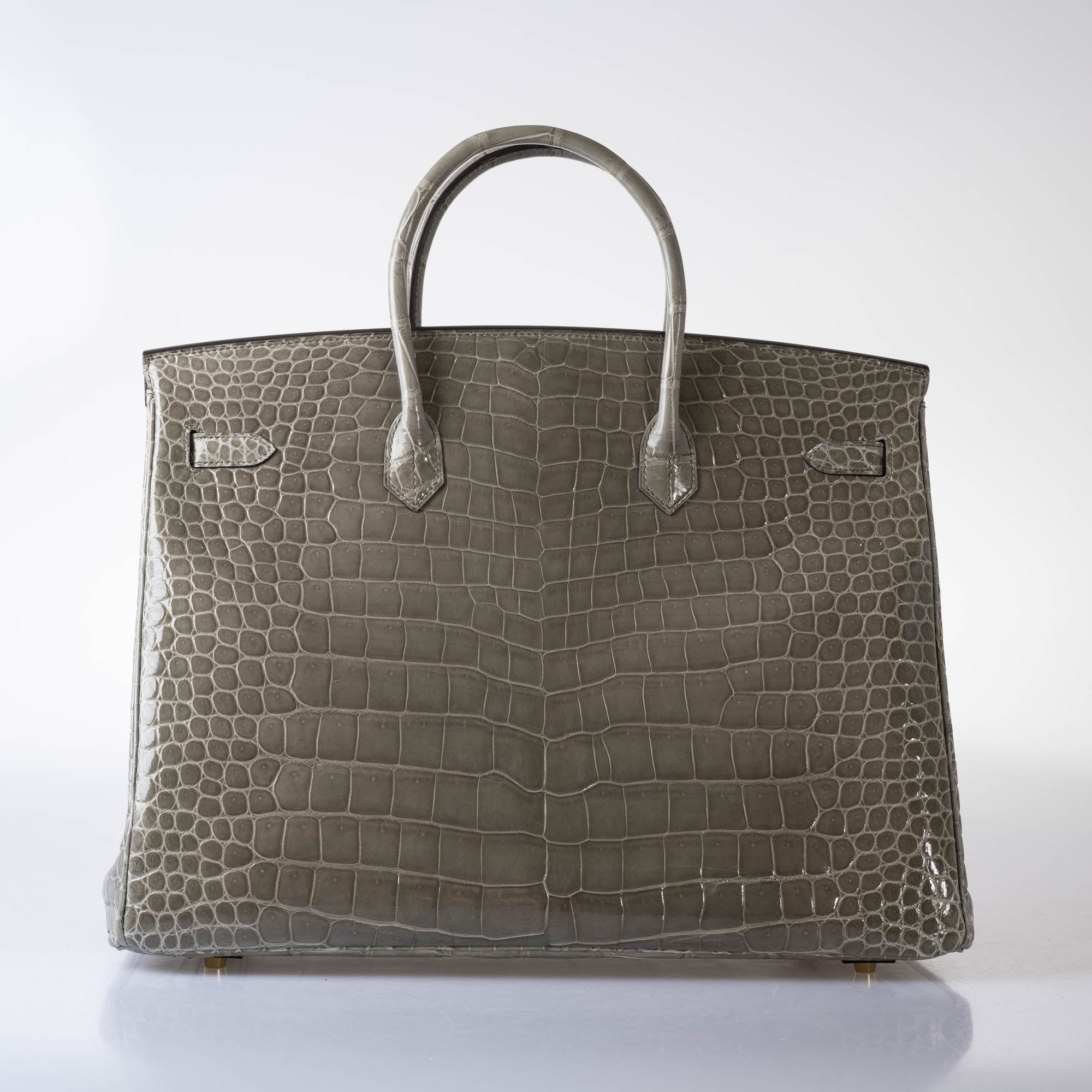 Hermès Birkin 40 Gris Tourterelle Shiny Porosus Crocodile Gold Hardware