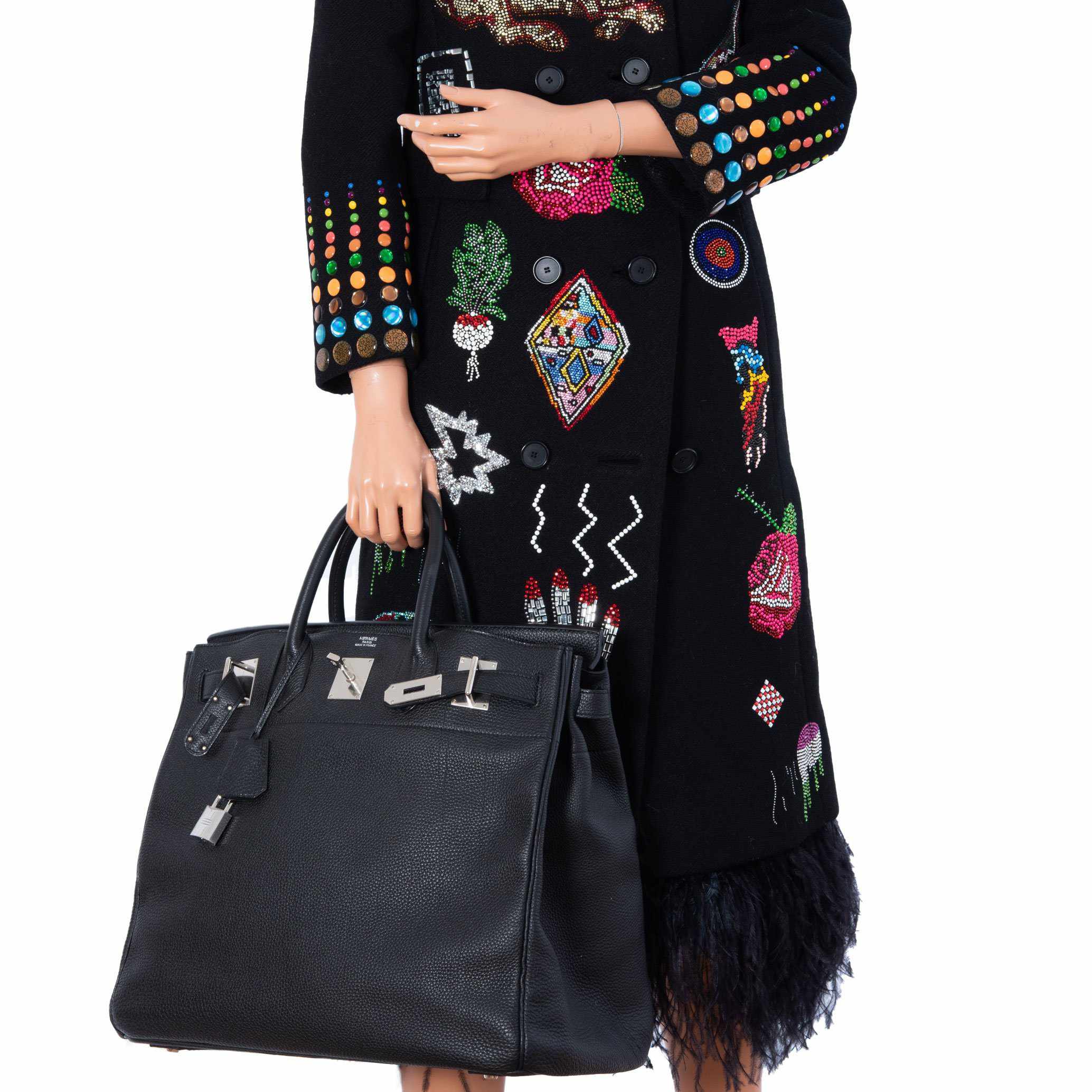 Hermès Birkin 40 HAC Black Clemence Palladium Hardware