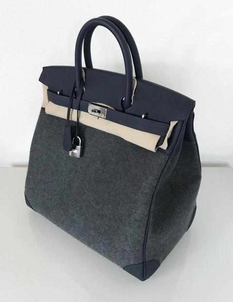 Hermes HAC Birkin Bag Grey Togo with Palladium Hardware 40 Gray