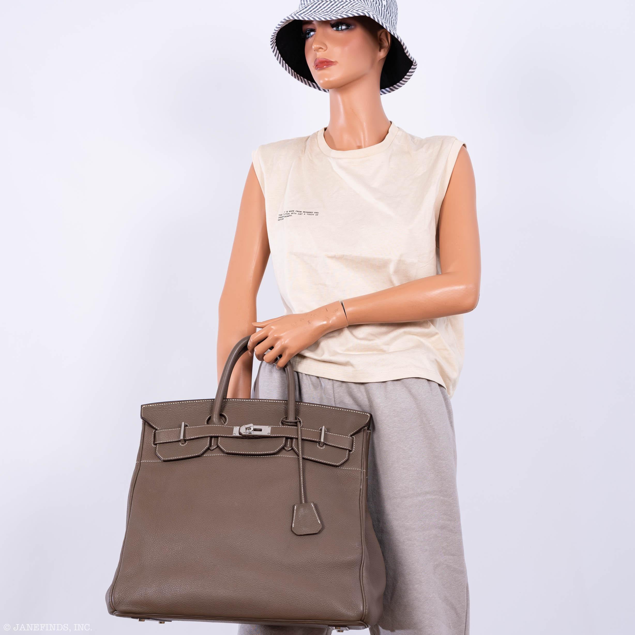 Hermès Birkin 40 HAC Etoupe Clemence Palladium Hardware