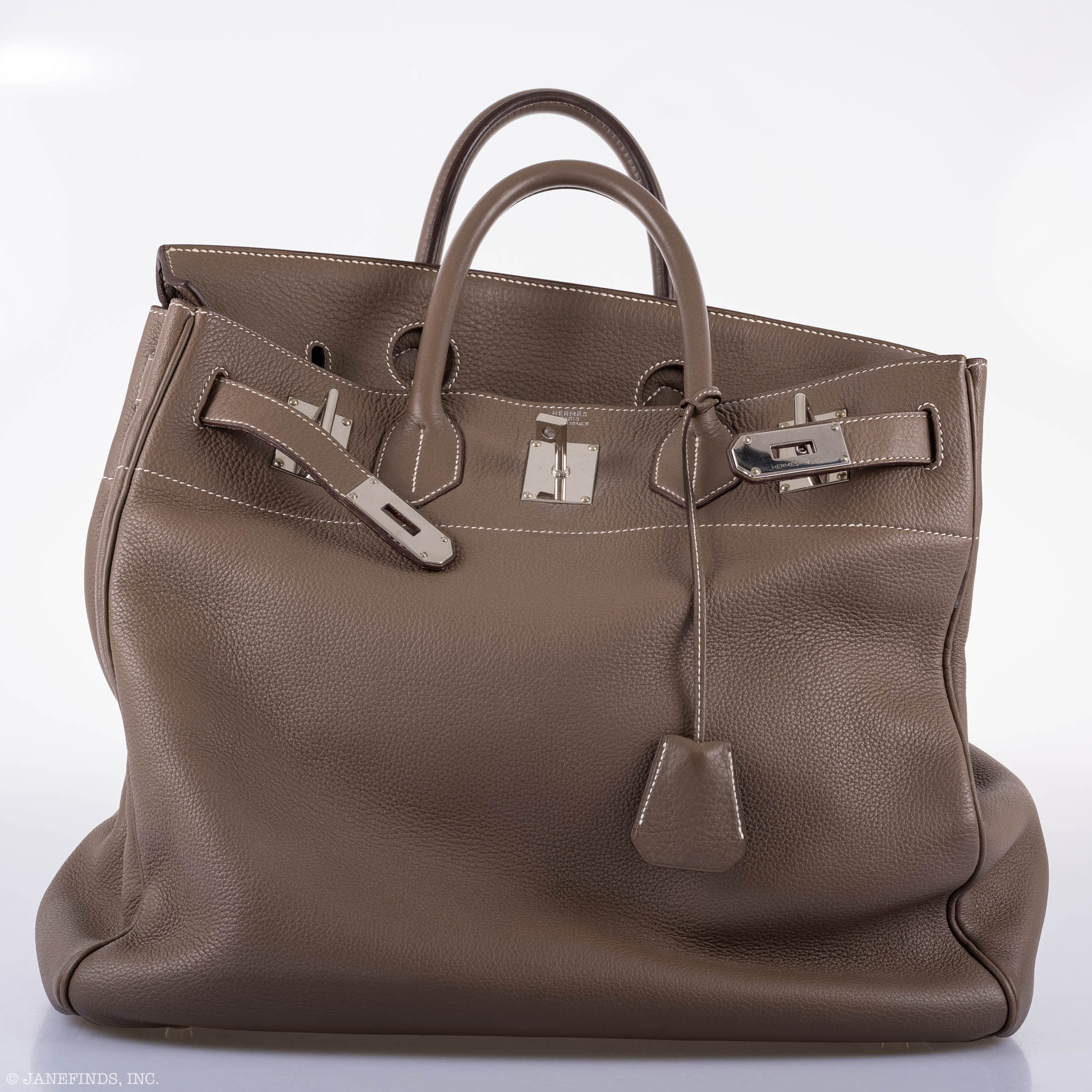 Hermès Birkin 40 HAC Etoupe Clemence Palladium Hardware
