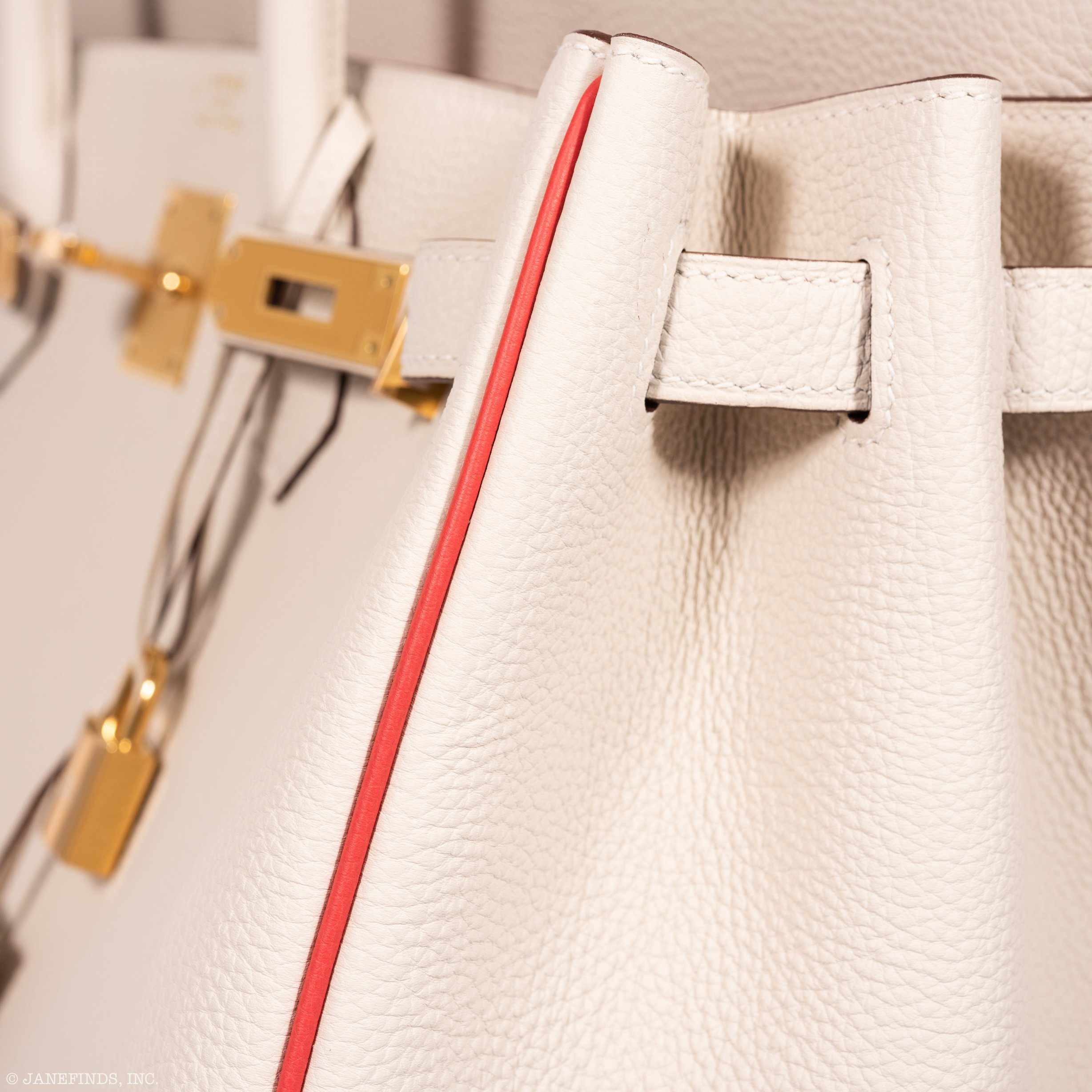 Hermès Birkin 40 HSS Craie And Vermillion Red Togo Gold Hardware