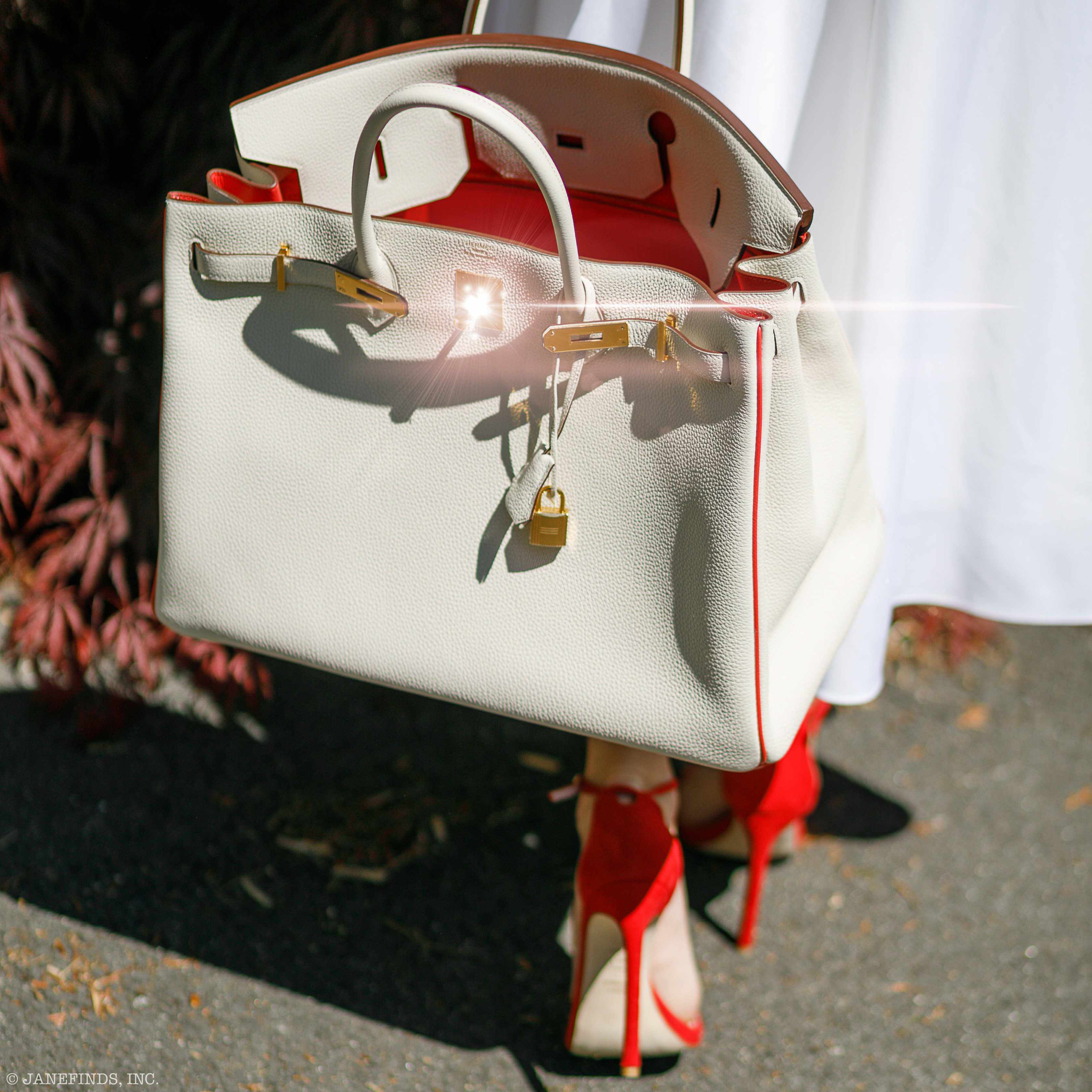 Hermès Birkin 40 HSS Craie And Vermillion Red Togo Gold Hardware