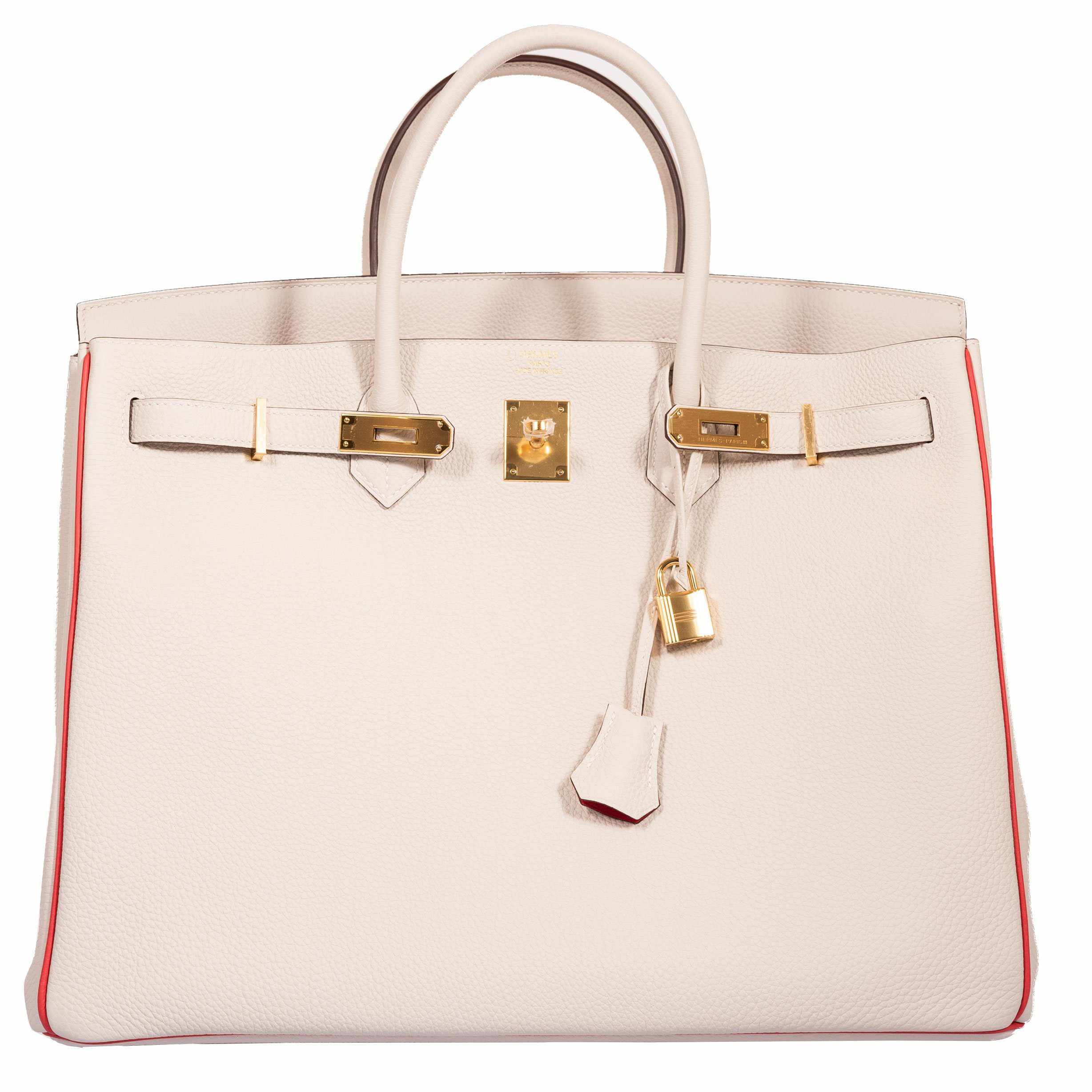 Hermès Birkin 40 HSS Craie And Vermillion Red Togo Gold Hardware