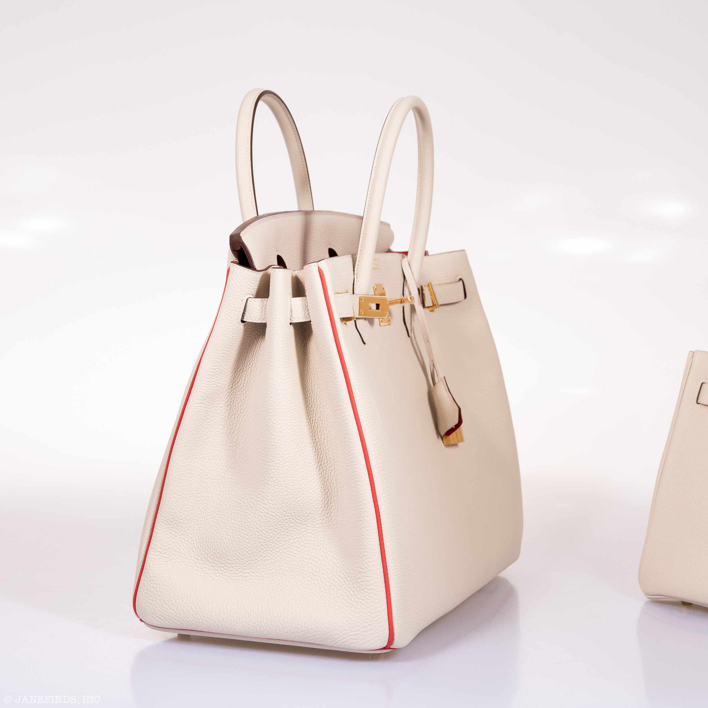 Hermès Birkin 40 HSS Craie And Vermillion Red Togo Gold Hardware