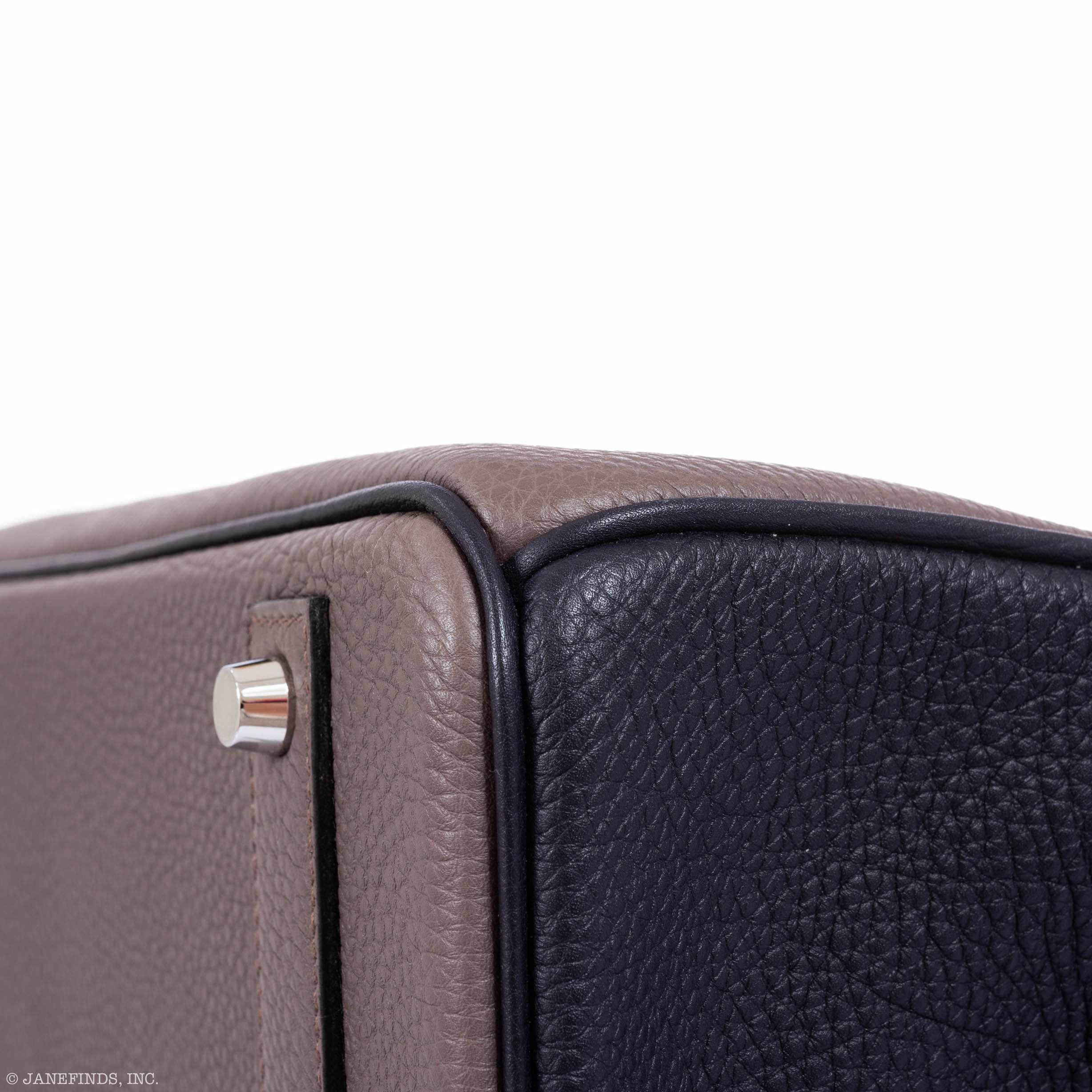 Hermès Birkin 40 HSS Etain Vert Fonce And Black Togo Palladium Hardware