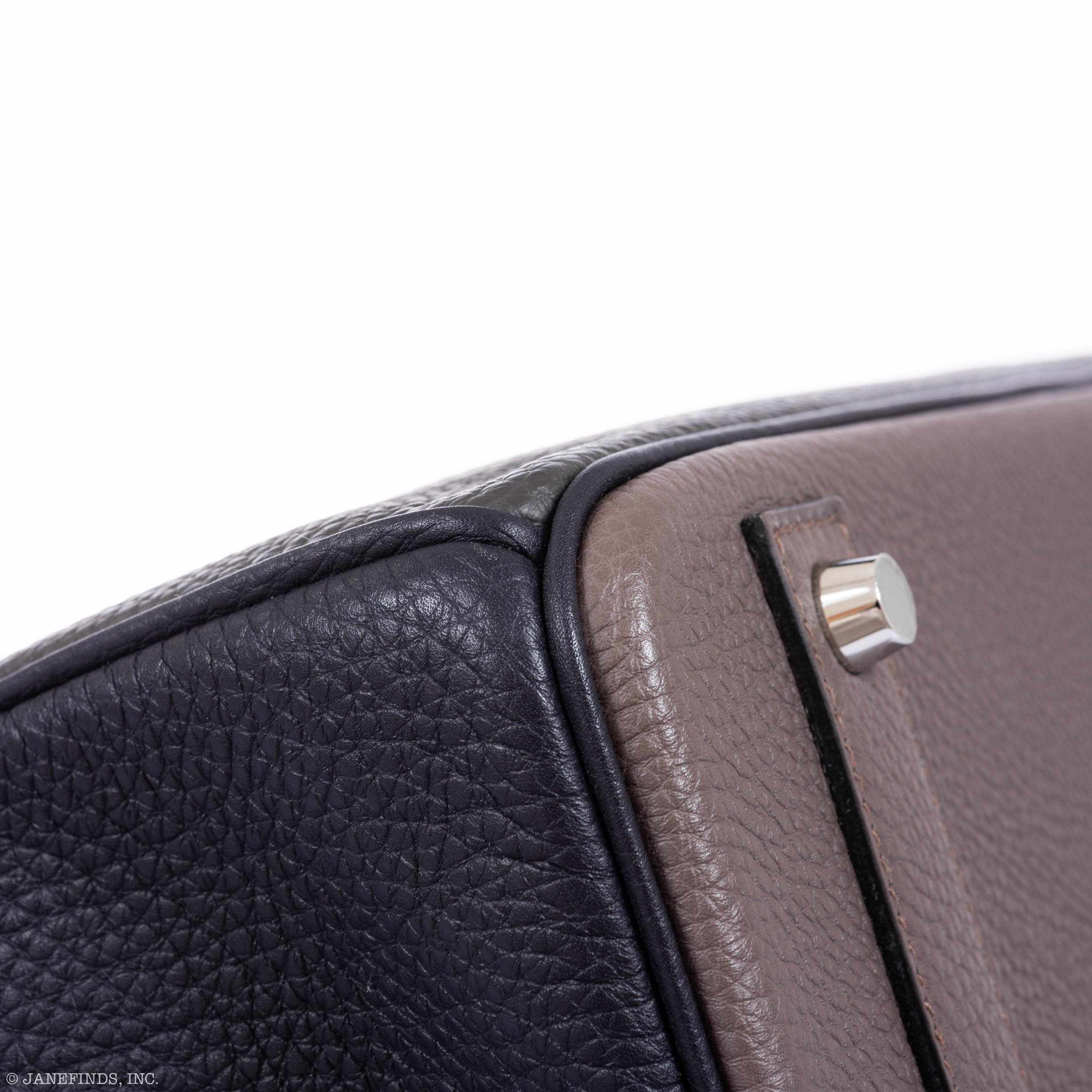 Hermès Birkin 40 HSS Etain Vert Fonce And Black Togo Palladium Hardware