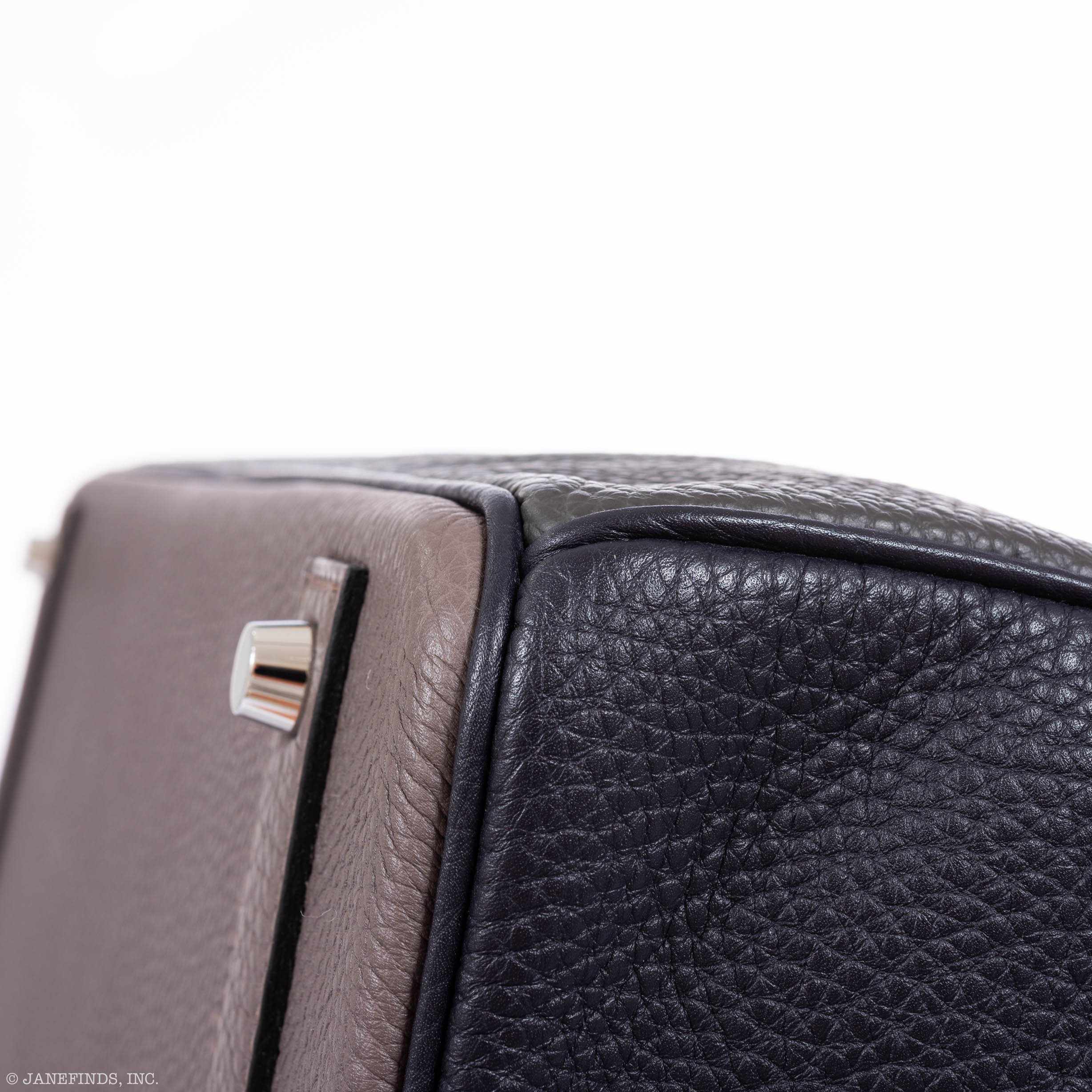 Hermès Birkin 40 HSS Etain Vert Fonce And Black Togo Palladium Hardware