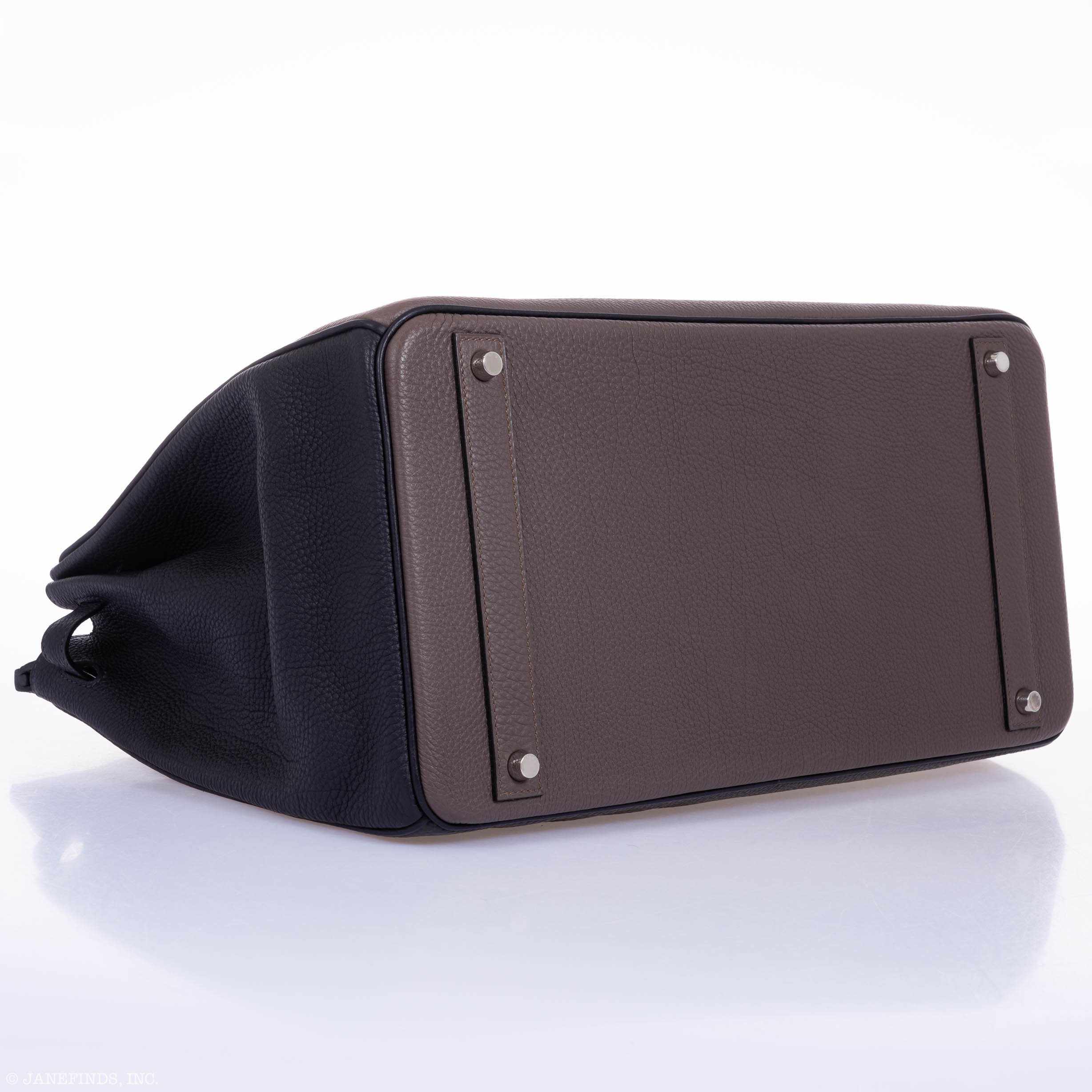 Hermès Birkin 40 HSS Etain Vert Fonce And Black Togo Palladium Hardware